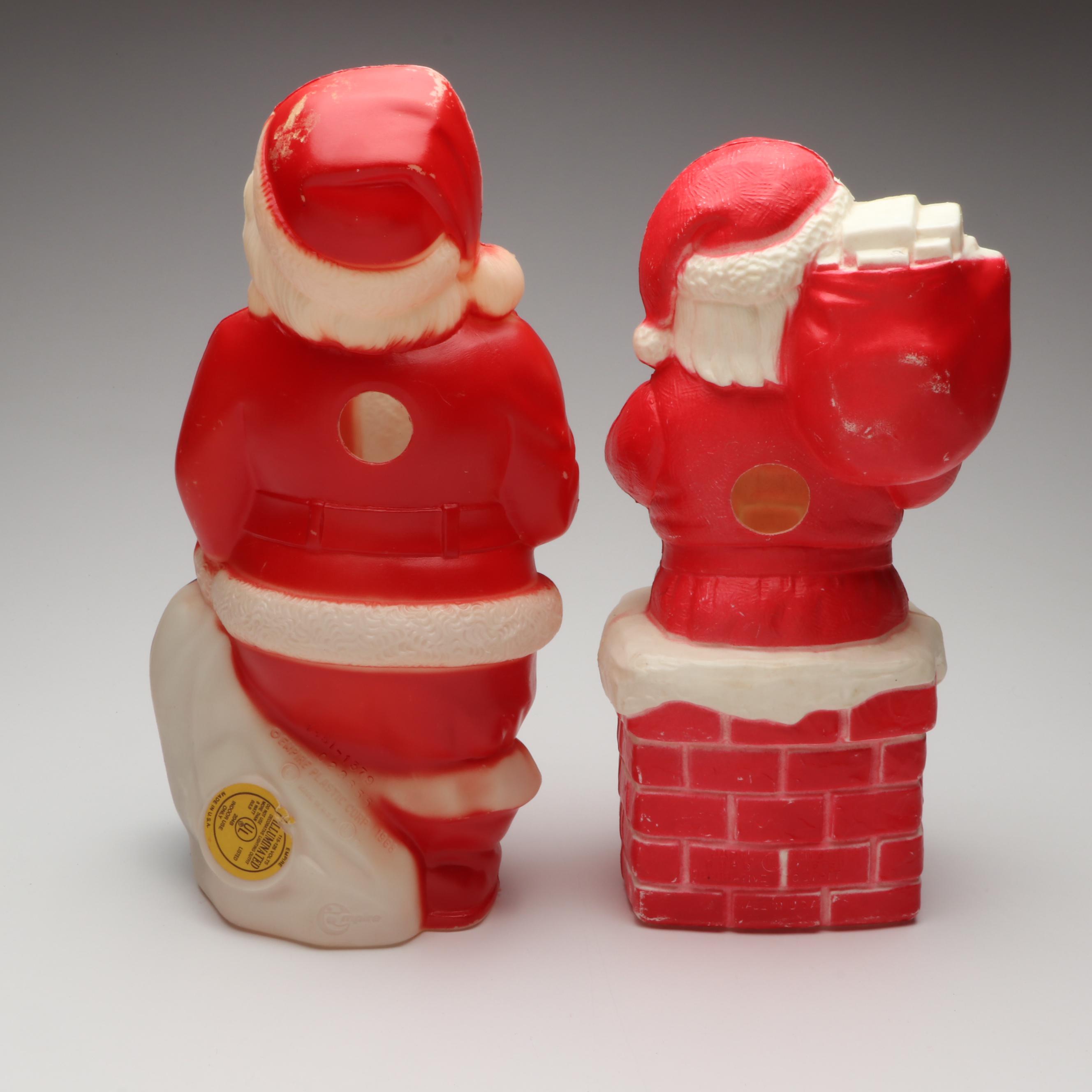 Empire and Dapol Plastic Blow Mold Santa Claus Figures, Mid-20th Century