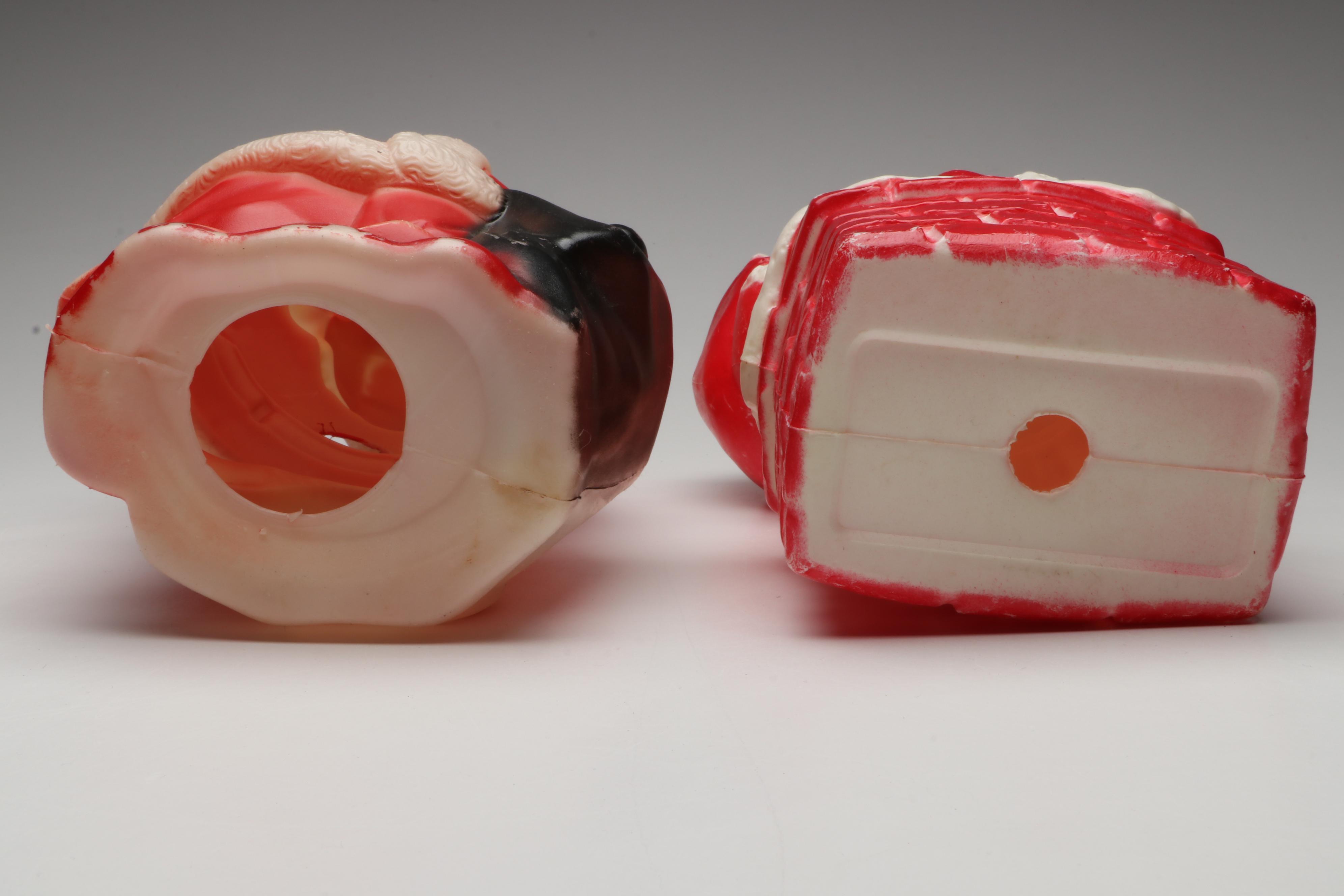 Empire and Dapol Plastic Blow Mold Santa Claus Figures, Mid-20th Century