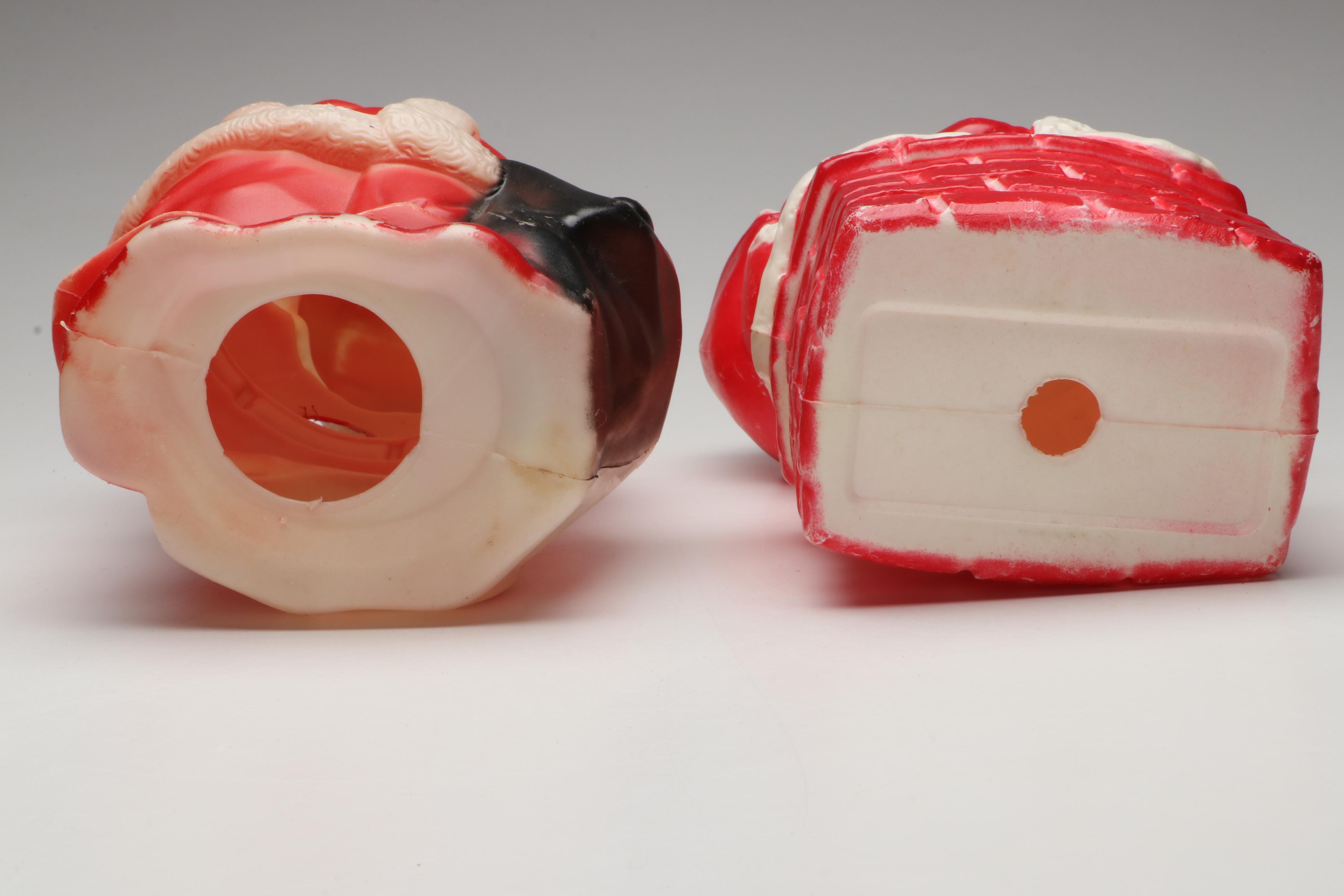 Empire and Dapol Plastic Blow Mold Santa Claus Figures, Mid-20th Century