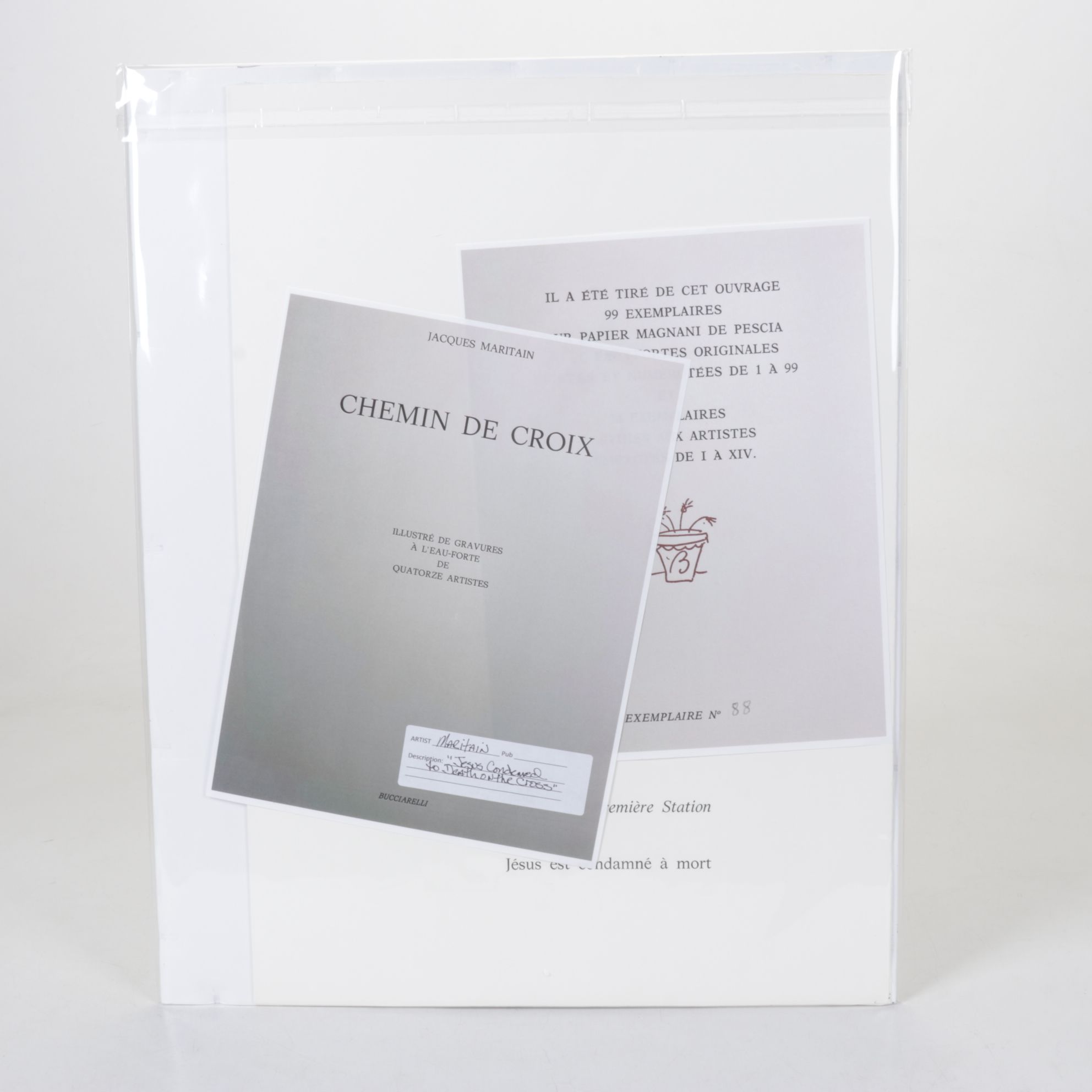 Walter Piacesi Etching "Jesus Condemned to Death on the Cross", 1974