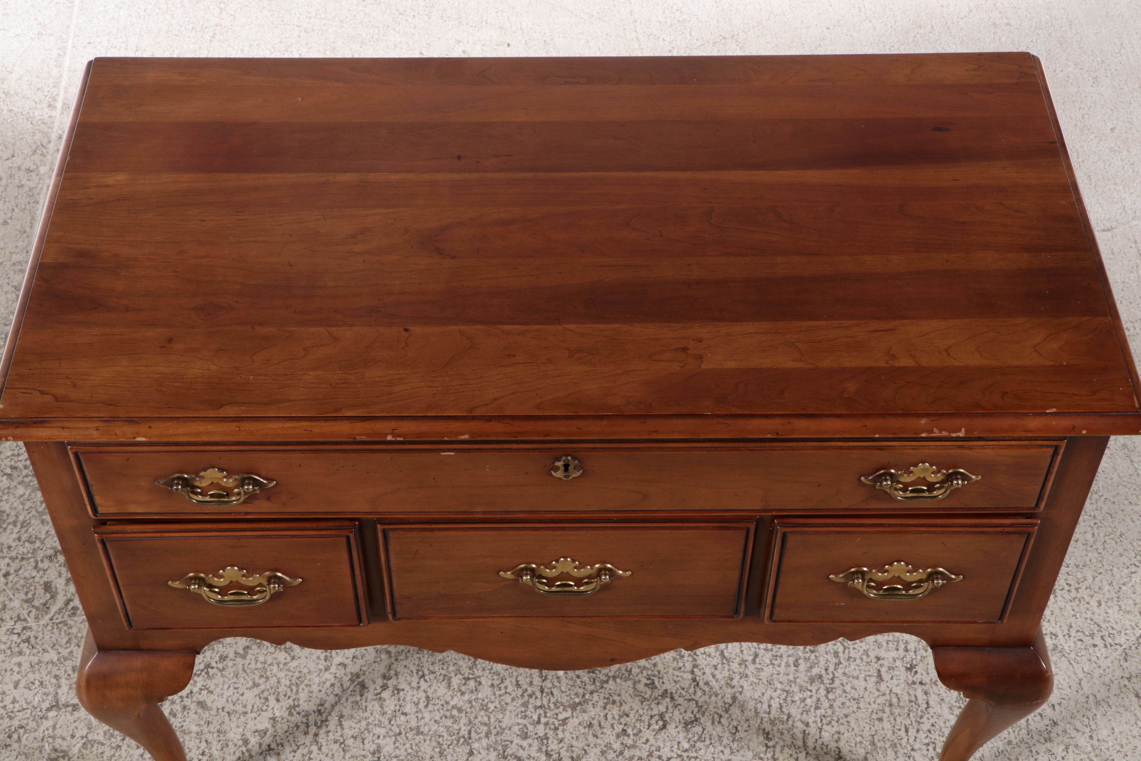 Queen Anne Style Cherry Finish Low Boy