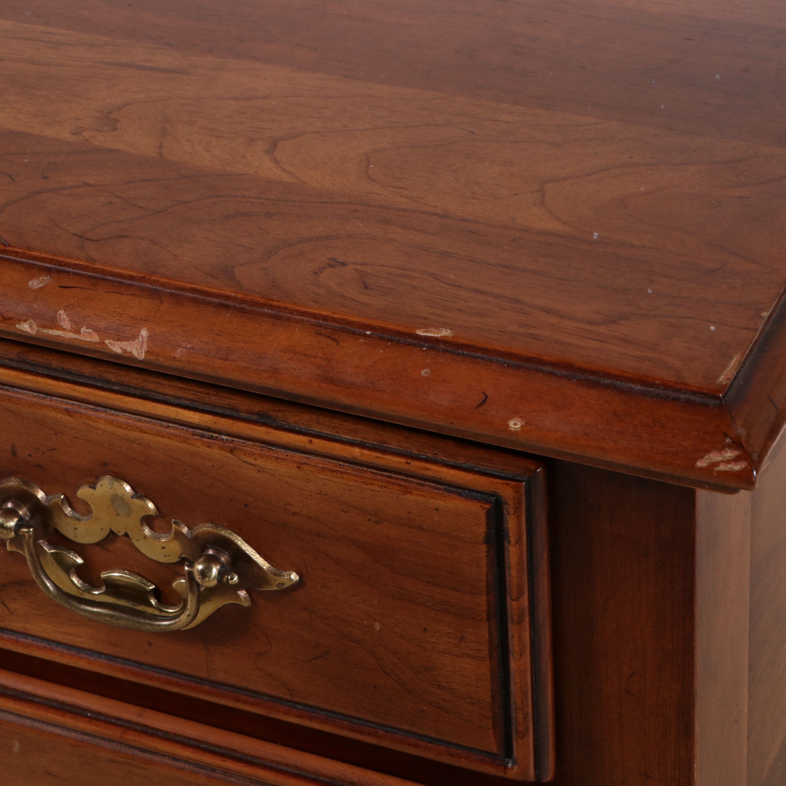 Queen Anne Style Cherry Finish Low Boy