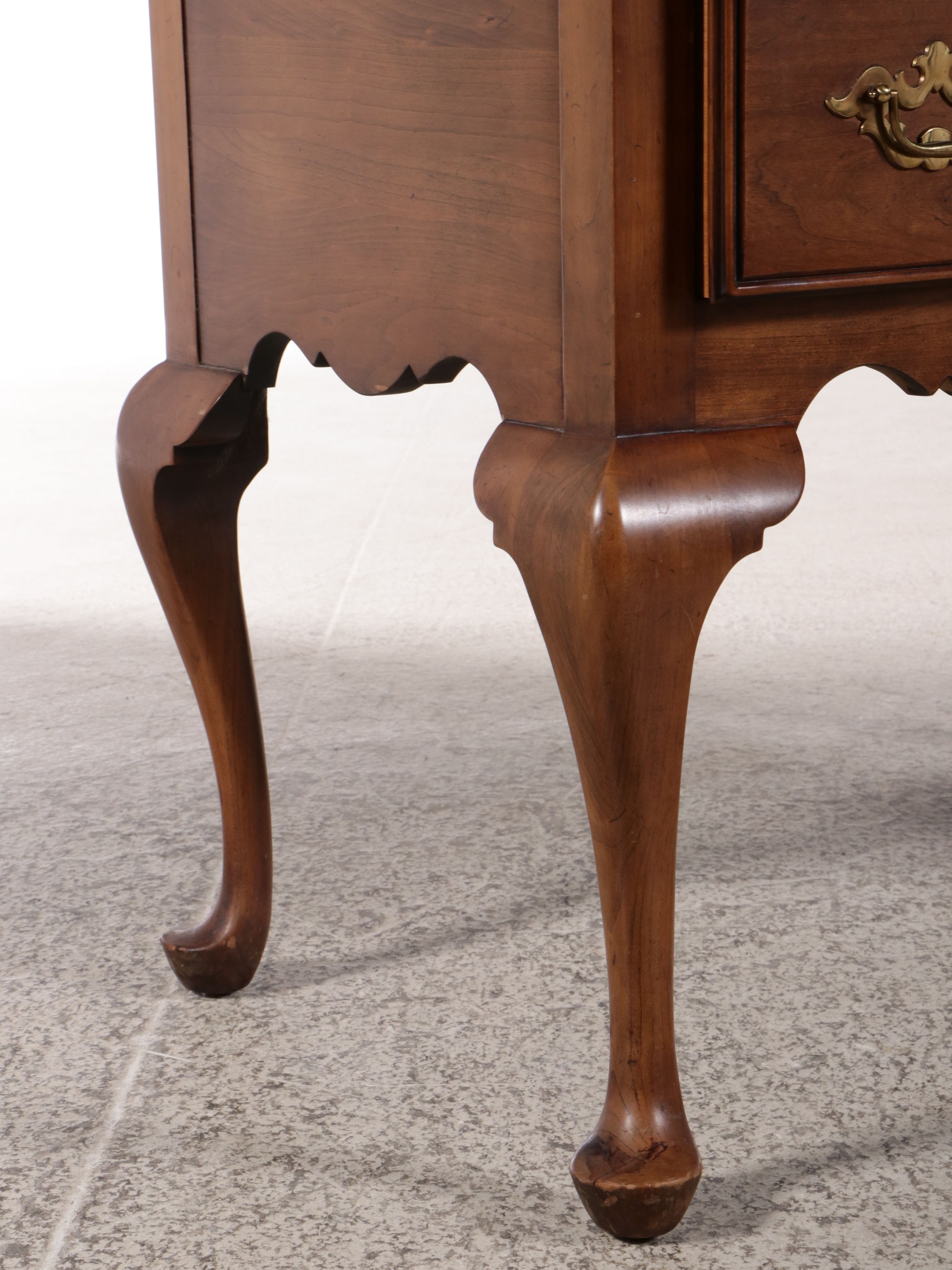 Queen Anne Style Cherry Finish Low Boy