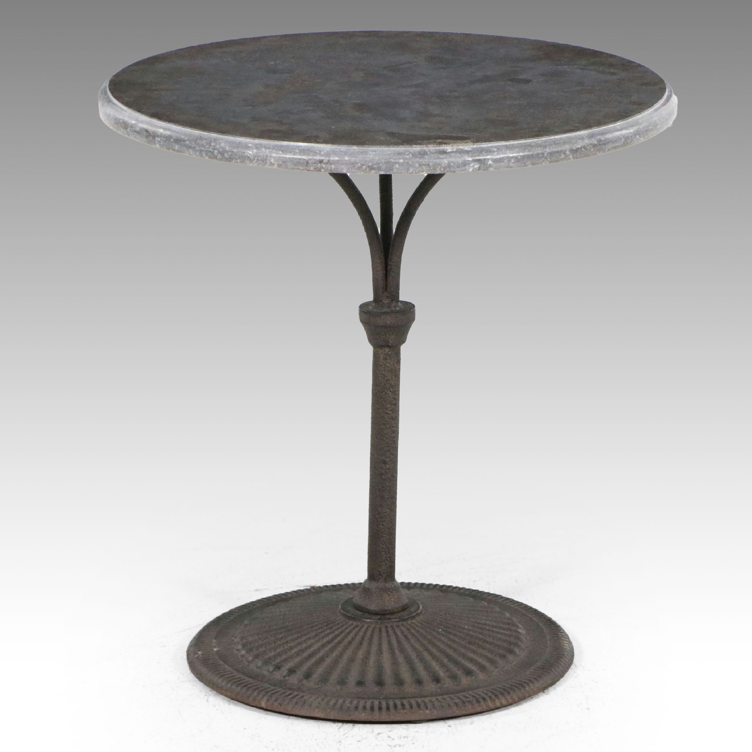 Arhaus French Style Stone and Iron Drinks Table