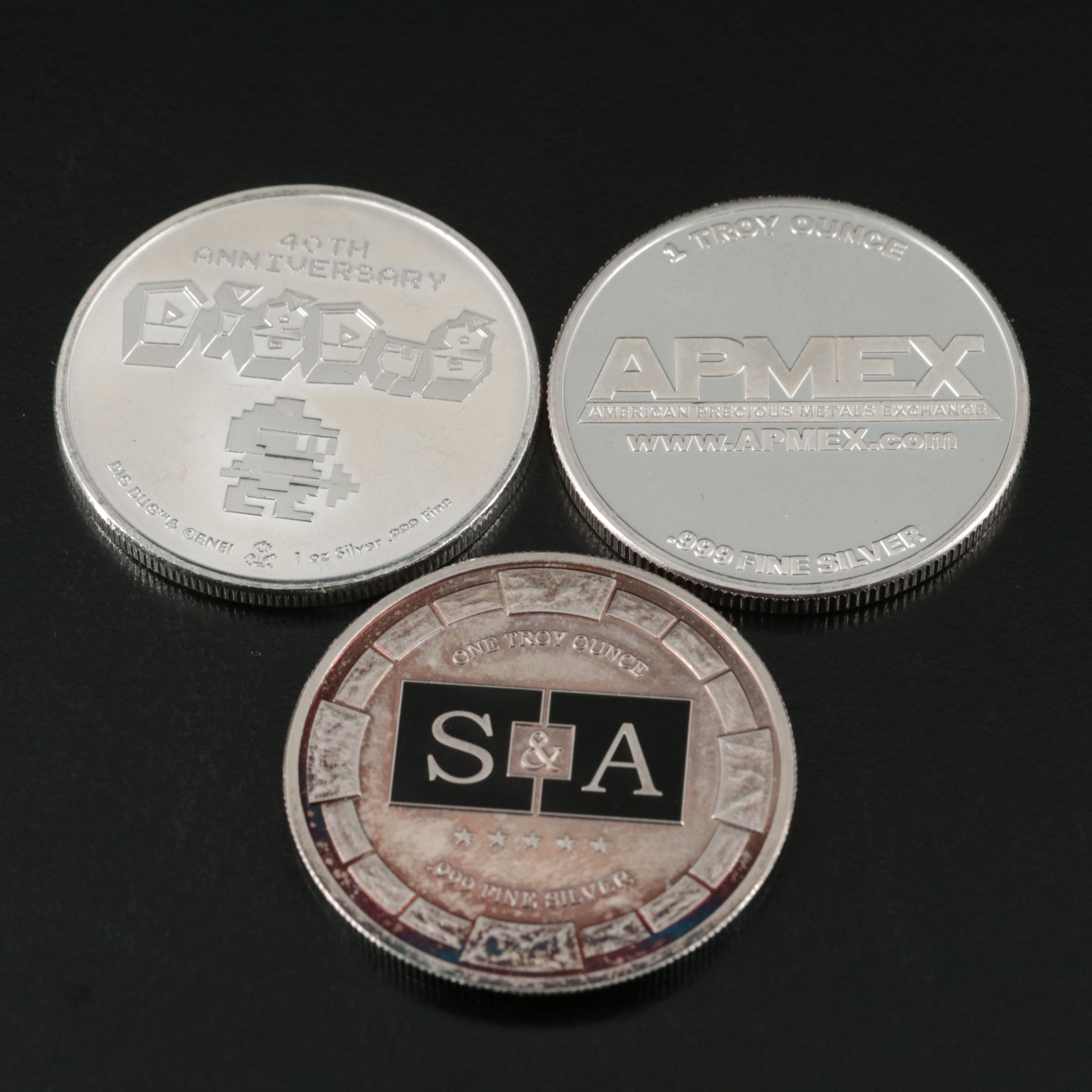 Ten One-Ounce Fine Silver Rounds