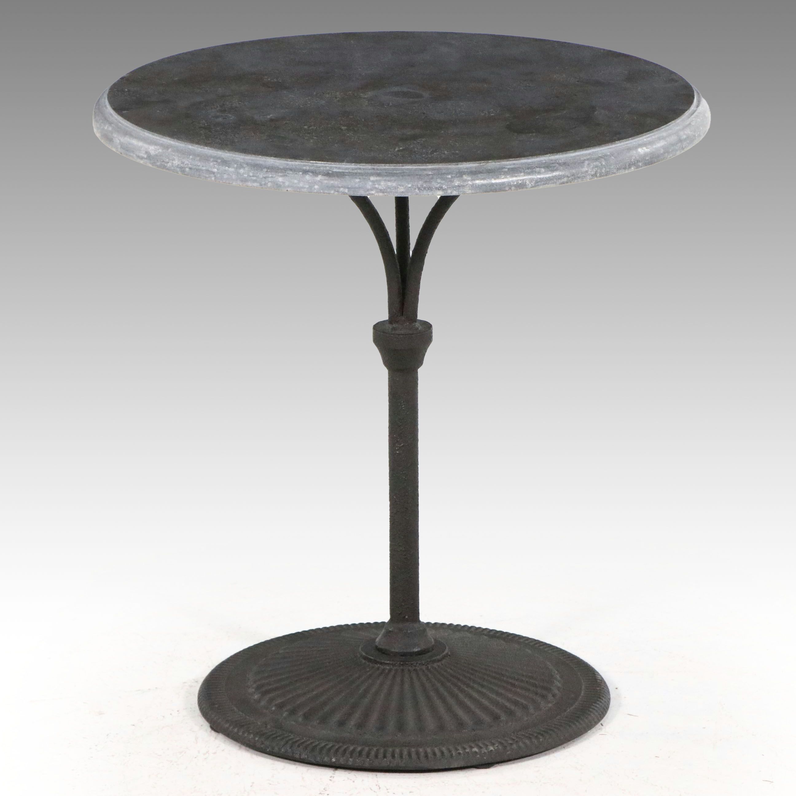 Arhaus French Style Stone and Iron Drinks Table