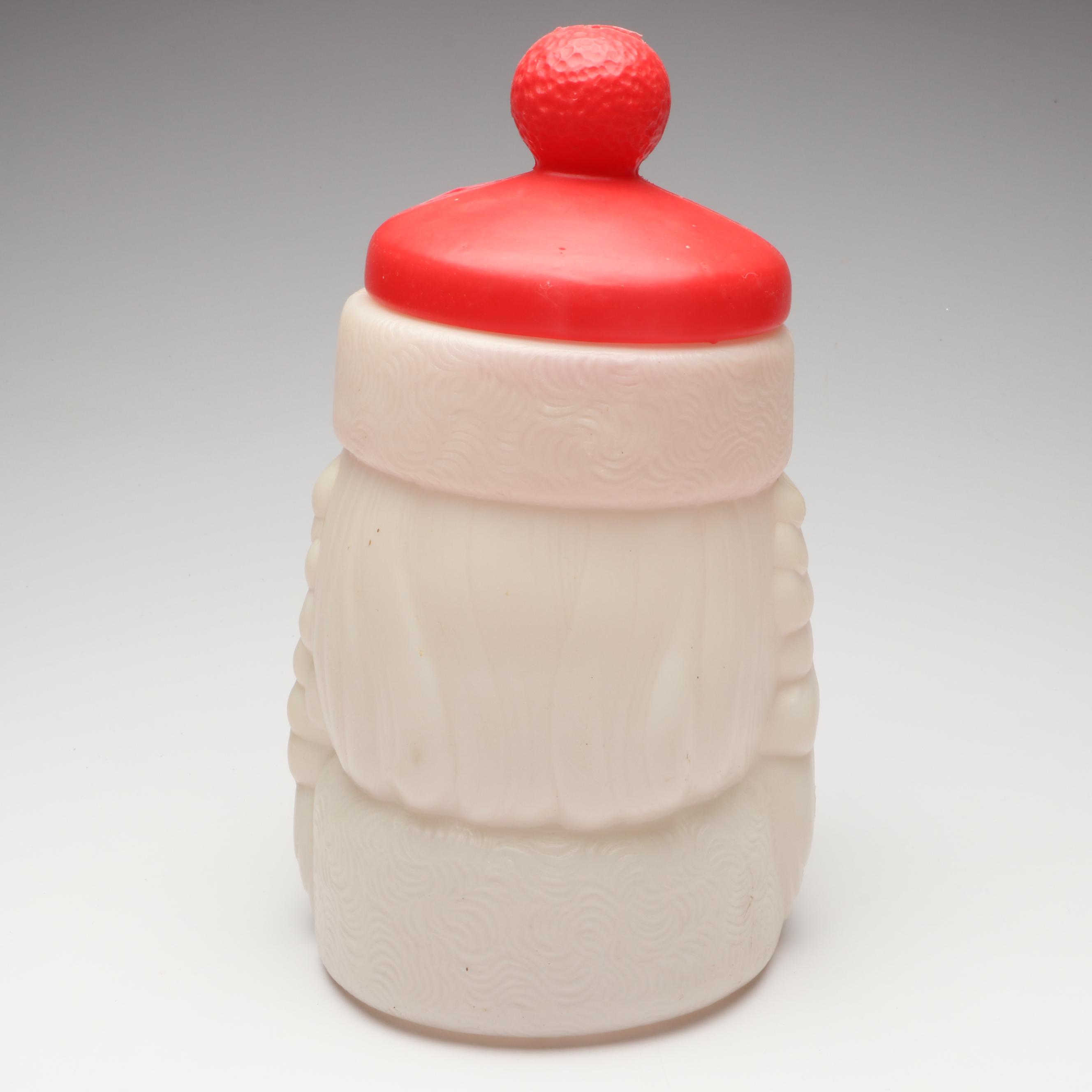 Vintage Carolina Enterprises Plastic Blow Mold Santa Claus Cookie Jar