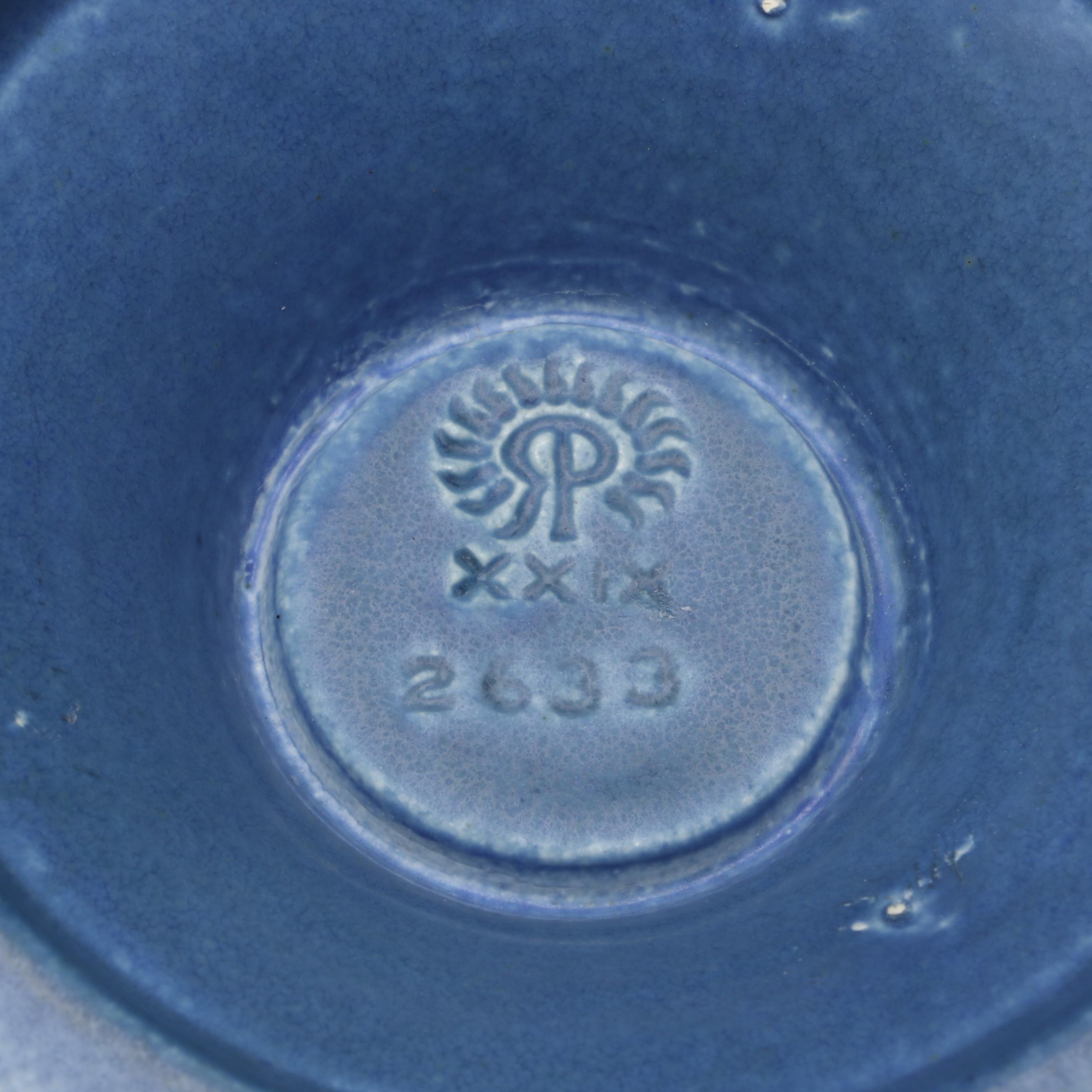 Rookwood Pottery Arts and Crafts Blue Matte Candlesticks, 1928 & 1929