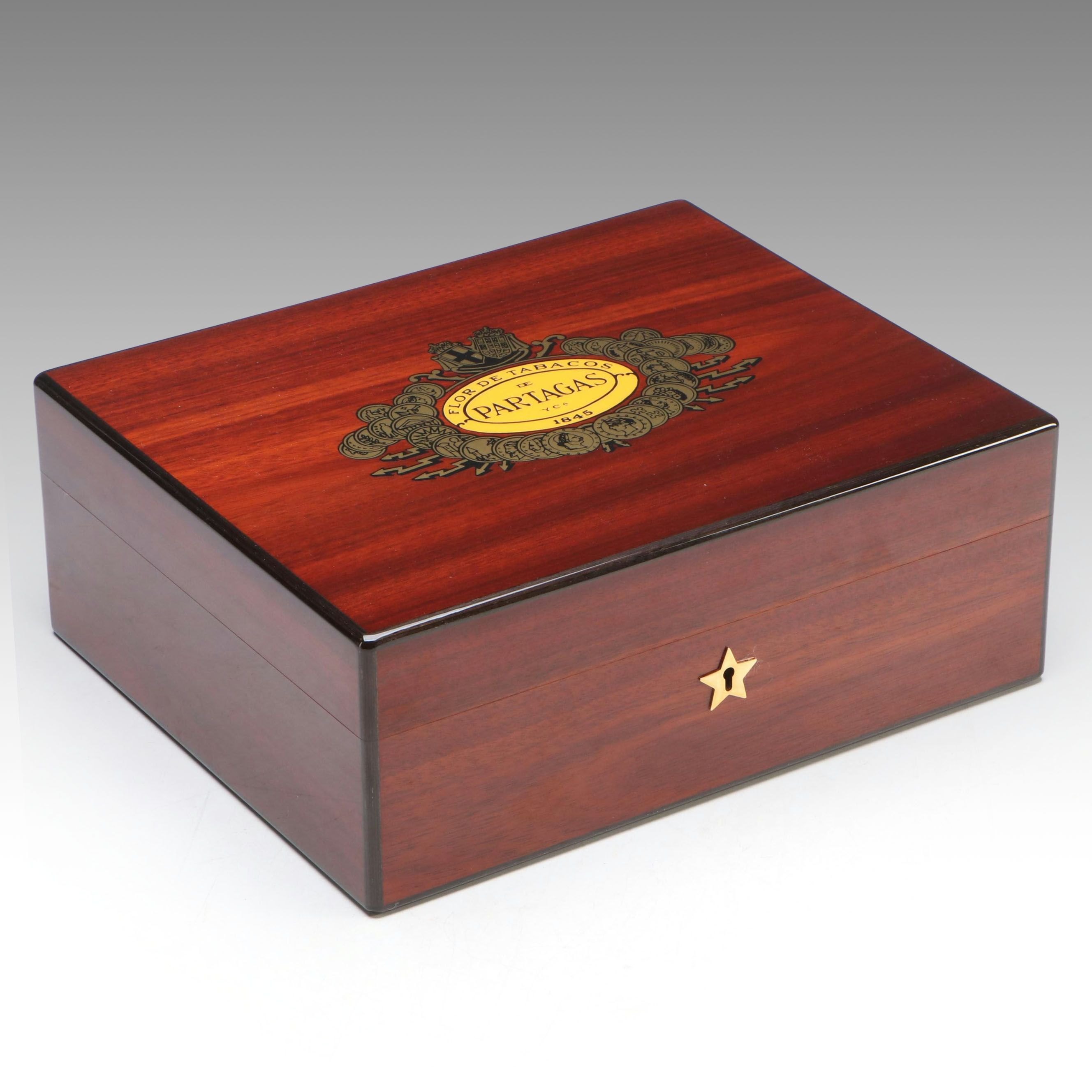 Elie Bleu Flor de Tabacos de Partagas Wooden Cigar Humidor