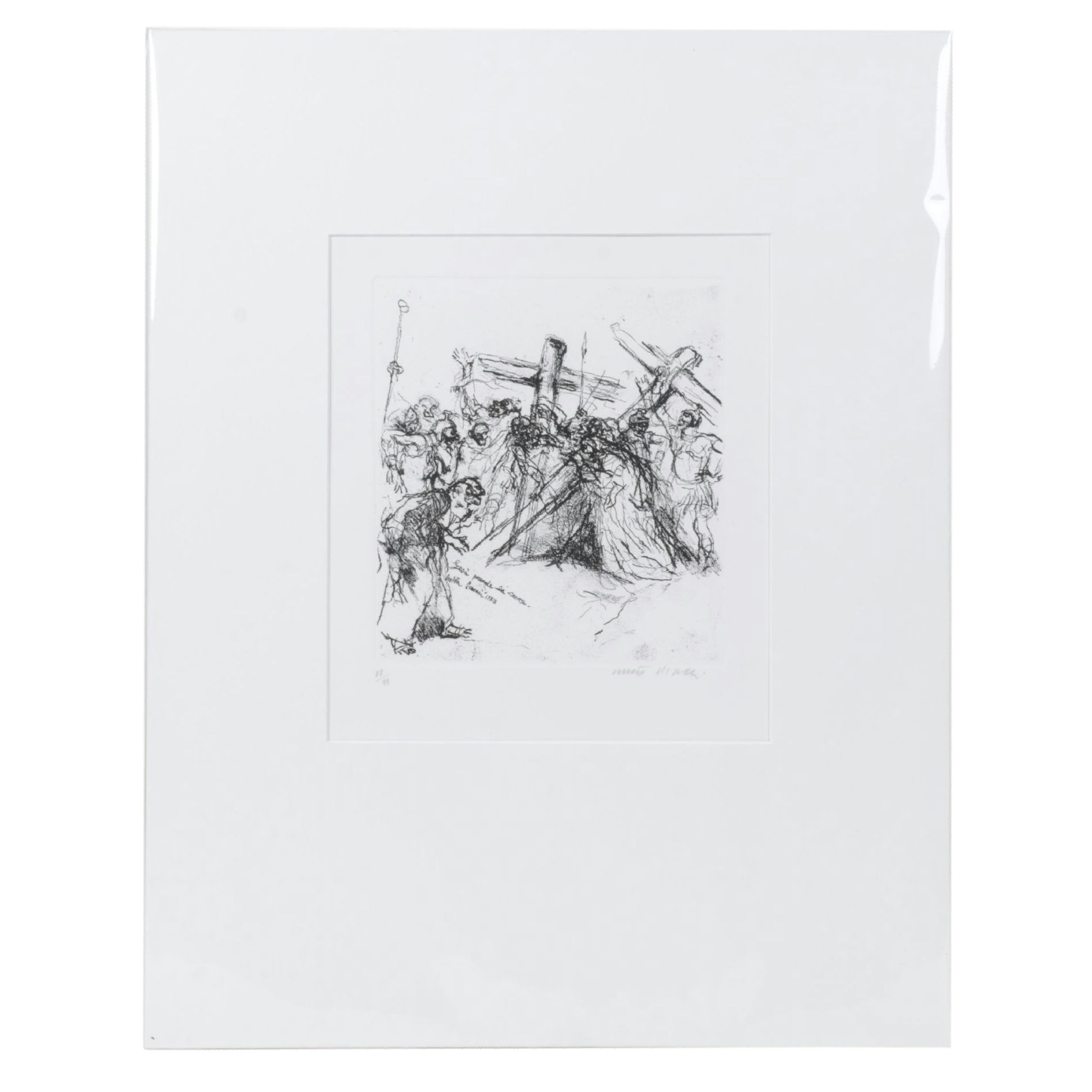 Walter Piacesi Etching "Jesus Condemned to Death on the Cross", 1974