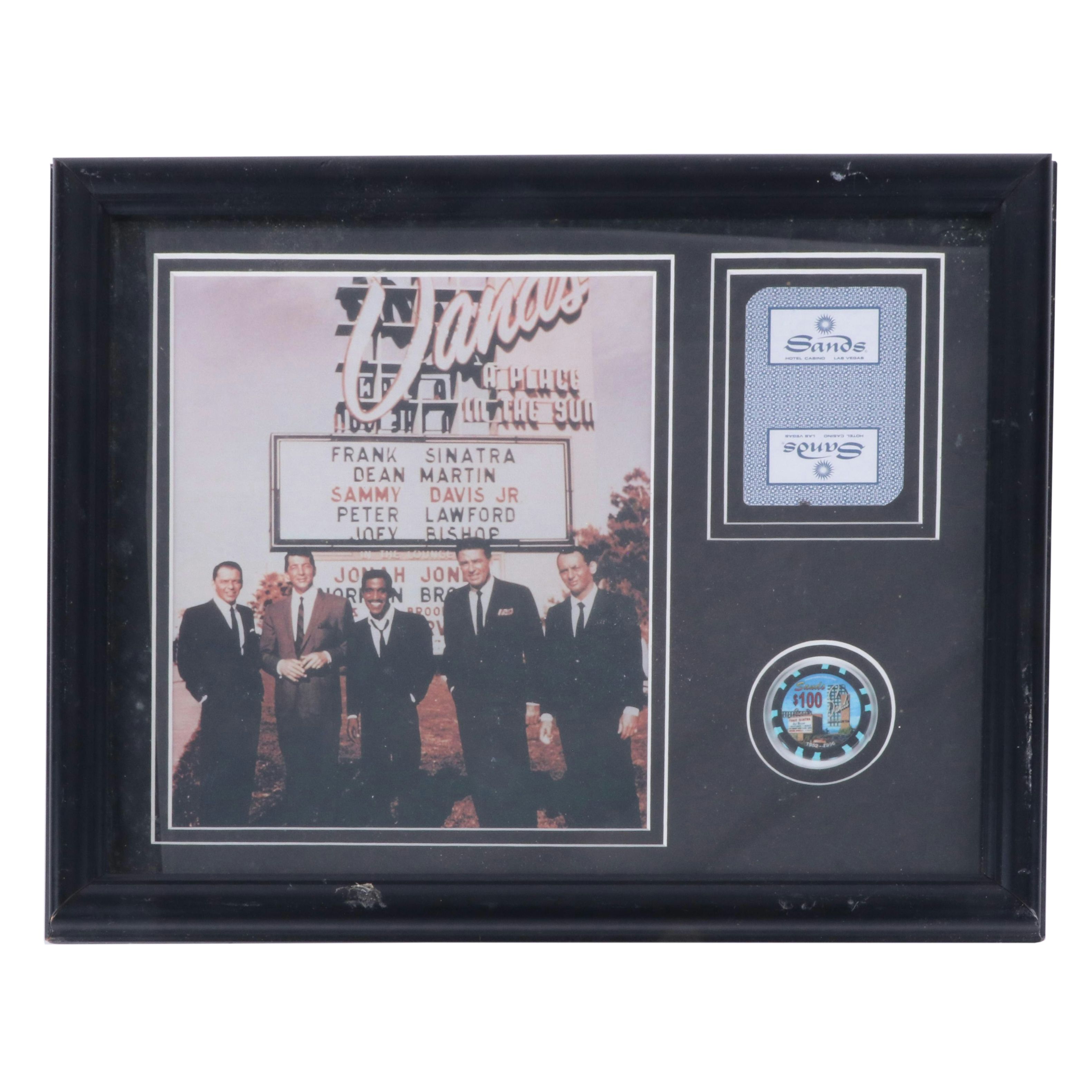 Framed Vintage Advertising, Rat Pack Photo and More