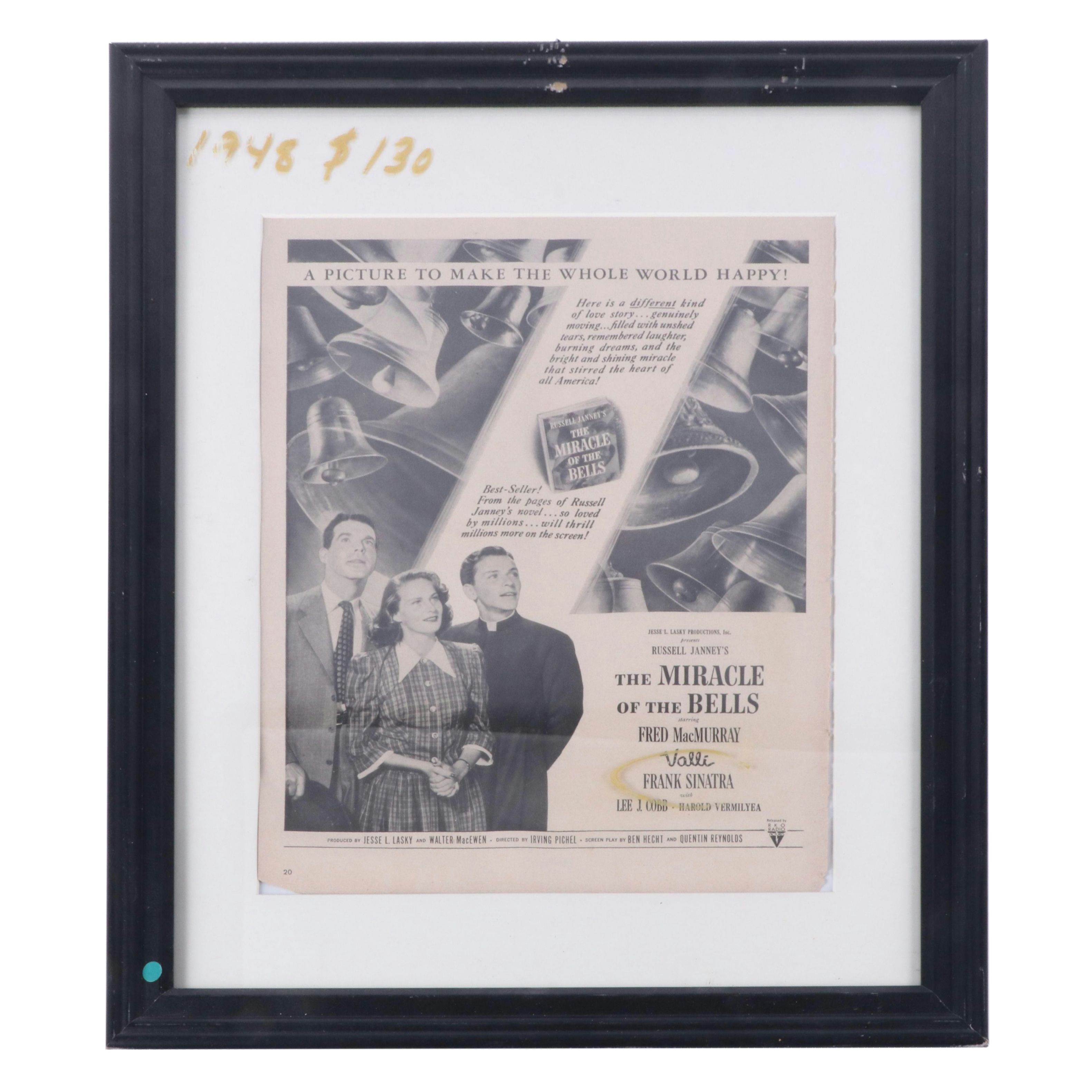 Framed Vintage Advertising, Rat Pack Photo and More