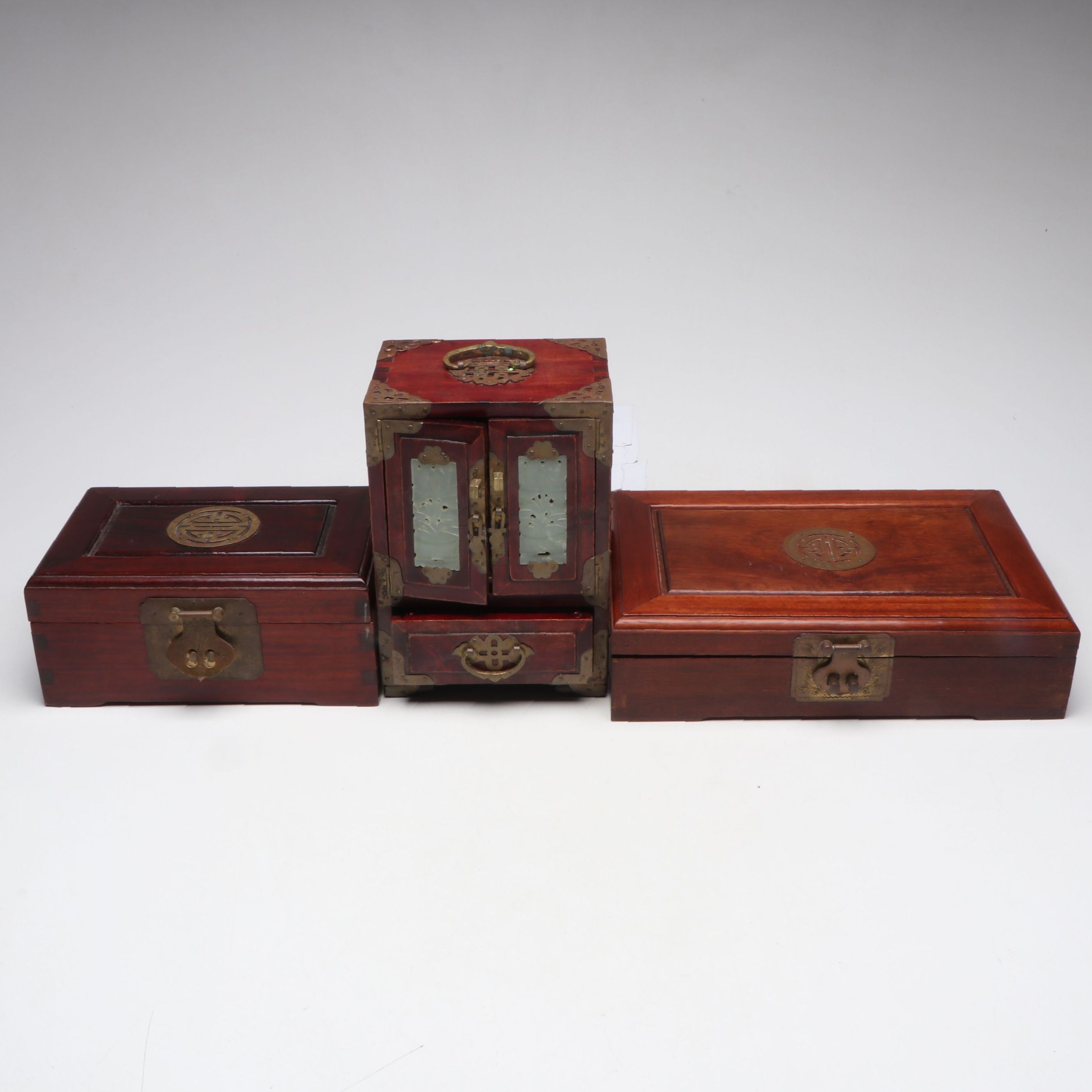 Chinese Style Embellished Wood Jewelry Boxes