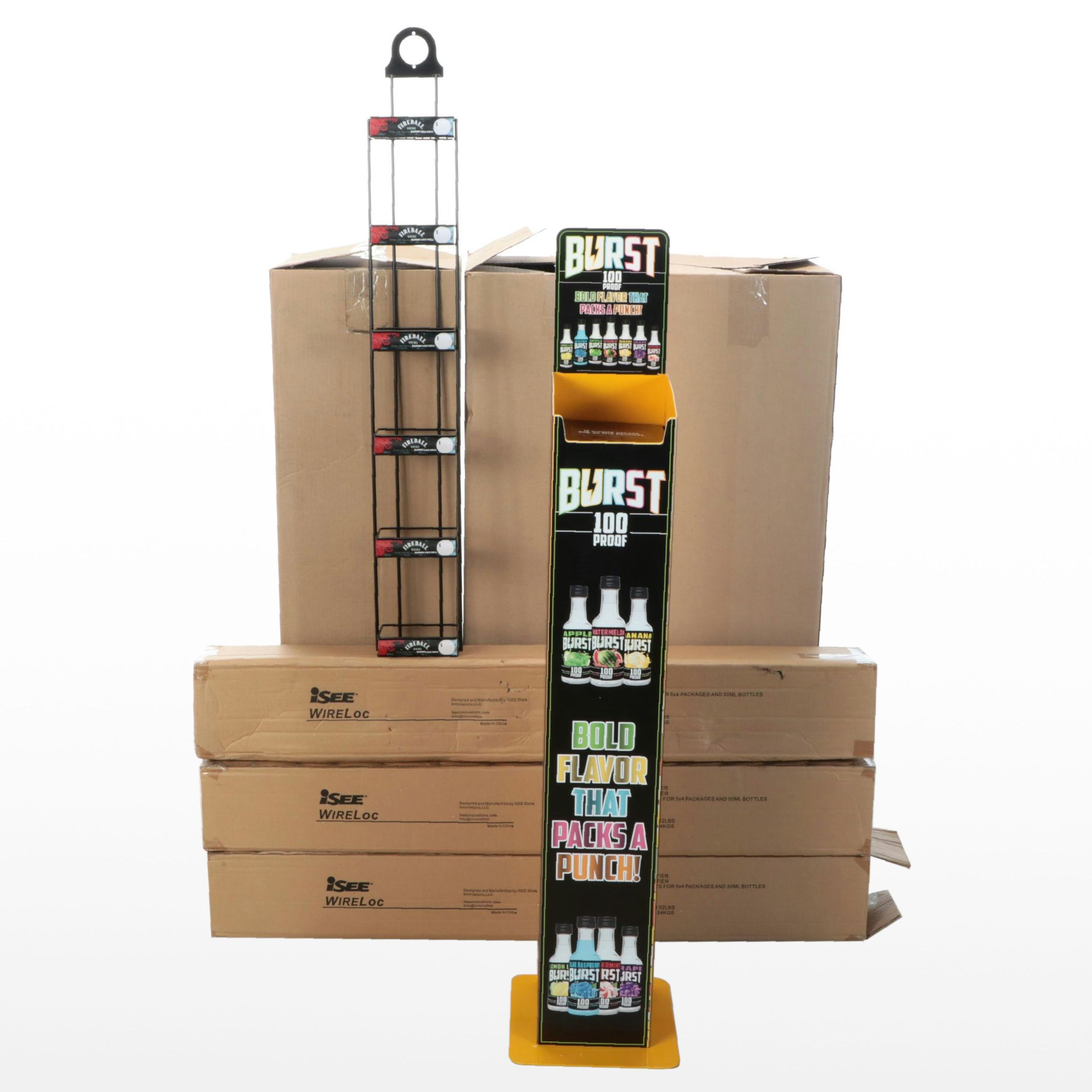 Fireball Whiskey and Burst Liquor Store Displays