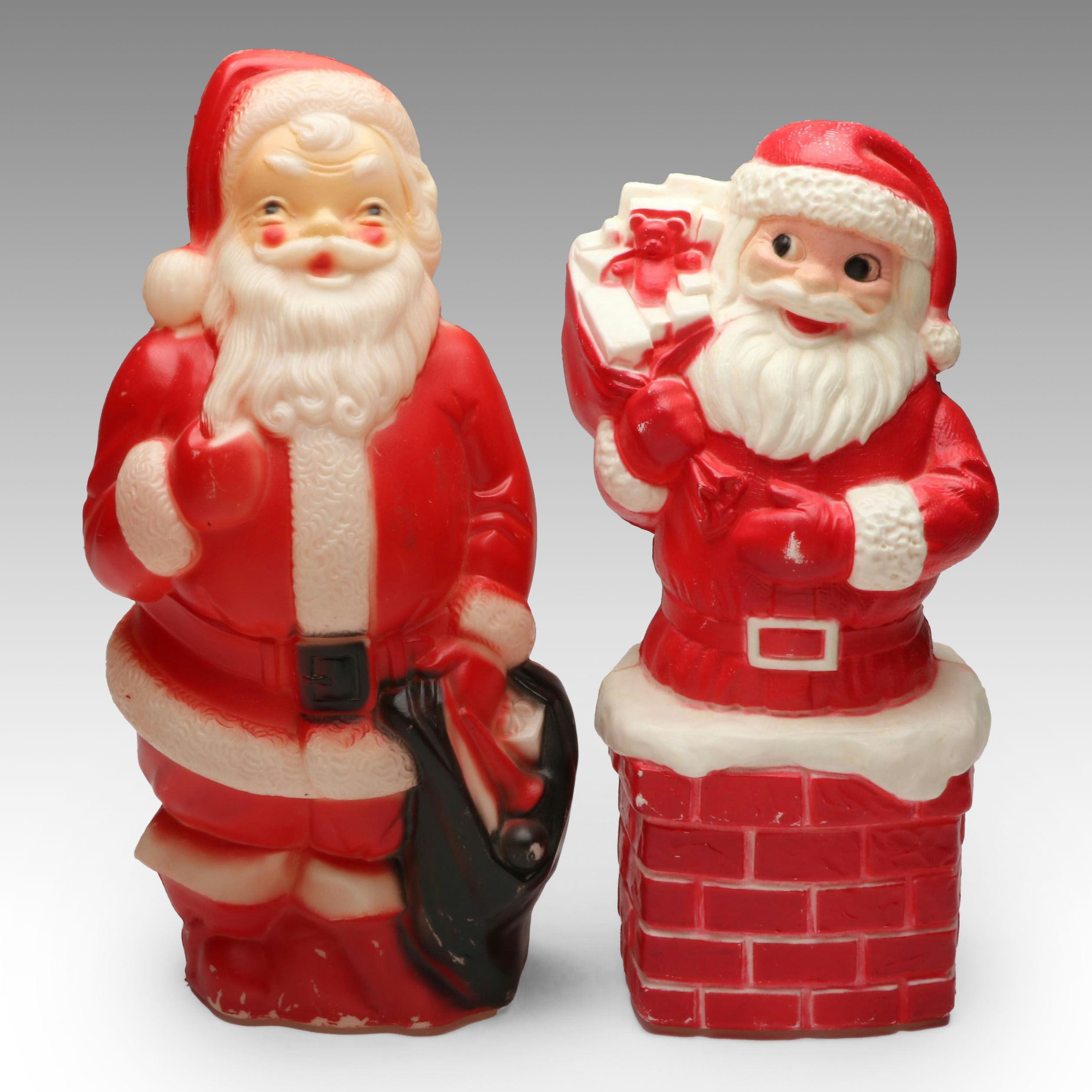 Empire and Dapol Plastic Blow Mold Santa Claus Figures, Mid-20th Century
