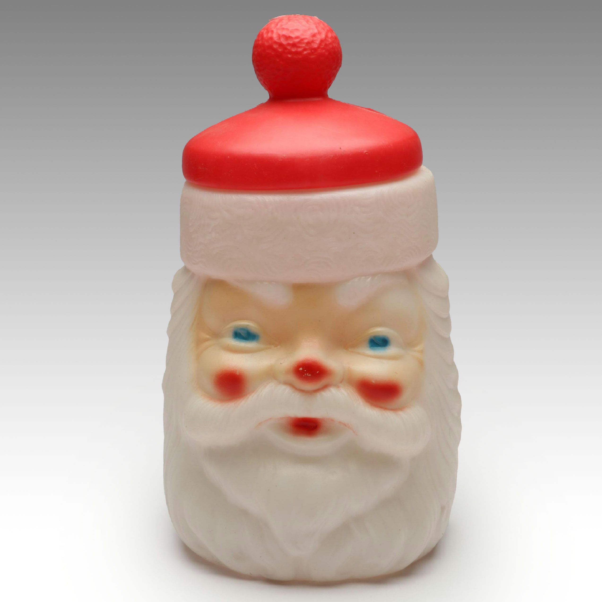 Vintage Carolina Enterprises Plastic Blow Mold Santa Claus Cookie Jar