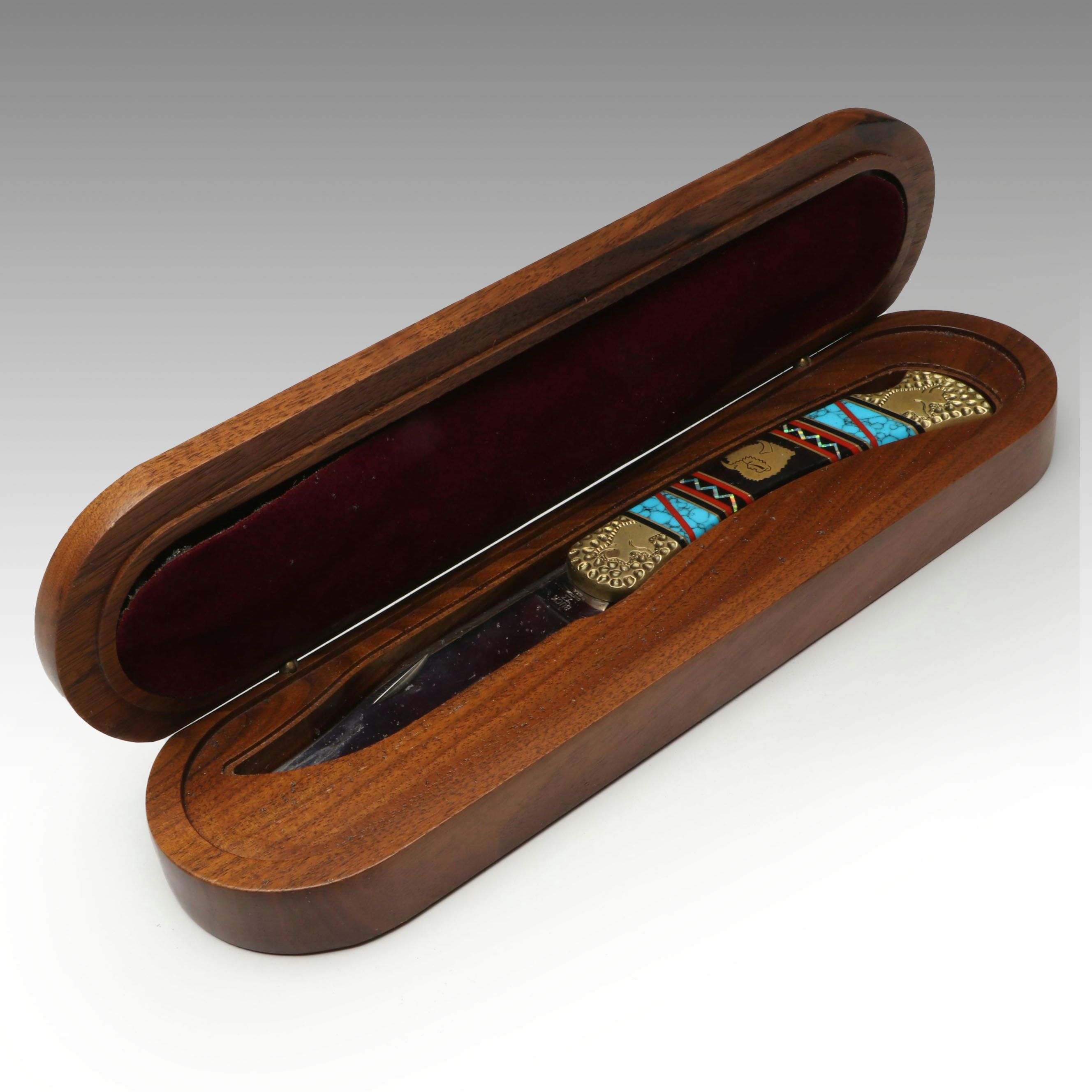 Brian Yellowhorse for Buck Limited Edition Stone Inlay Folding Knife
