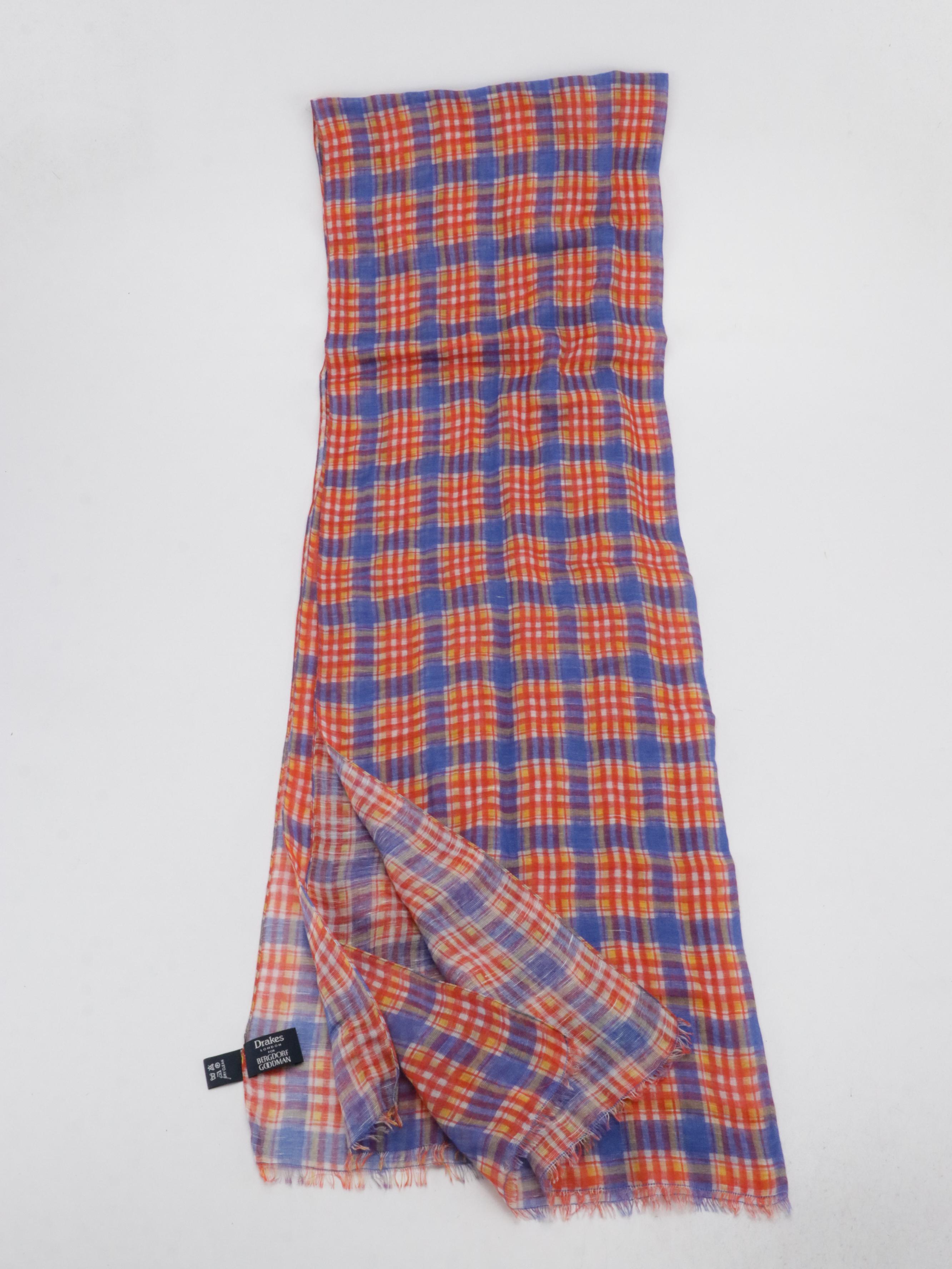 Drakes London for Bergdorf Goodman Plaid Scarf with More Scarves