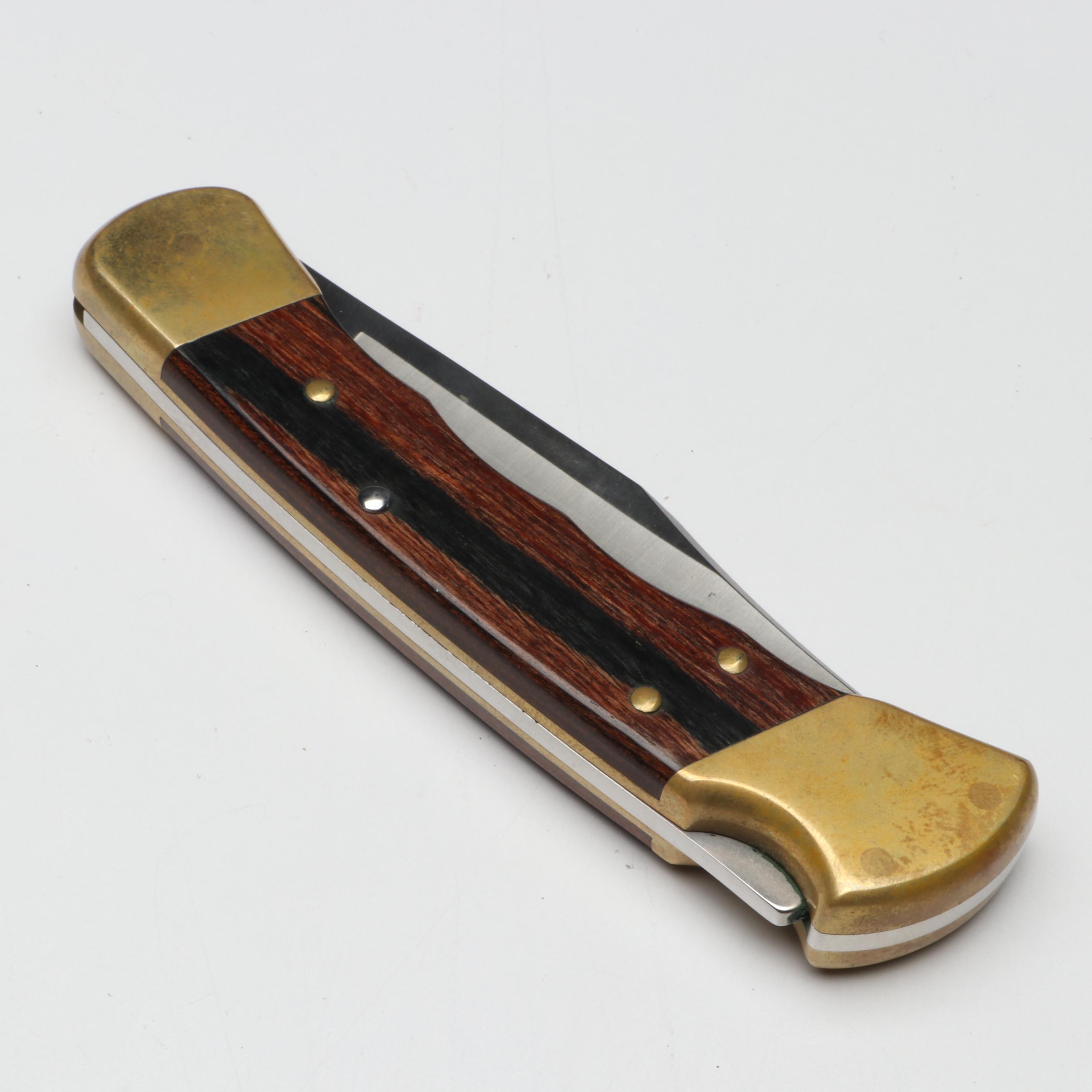 Buck 110 Wooden Handled Folding Hunter's Knife