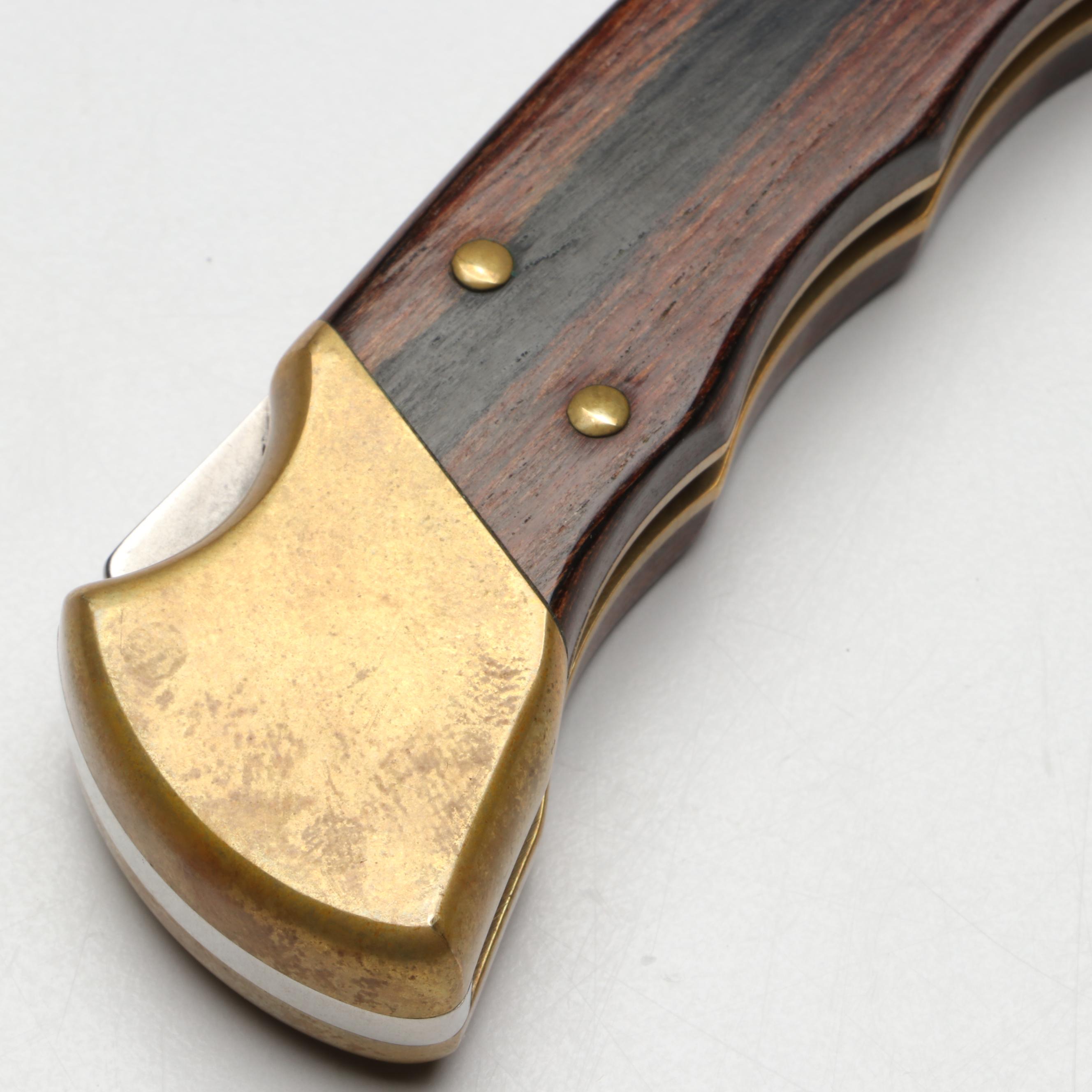 Buck 110 Wooden Handled Folding Hunter's Knife