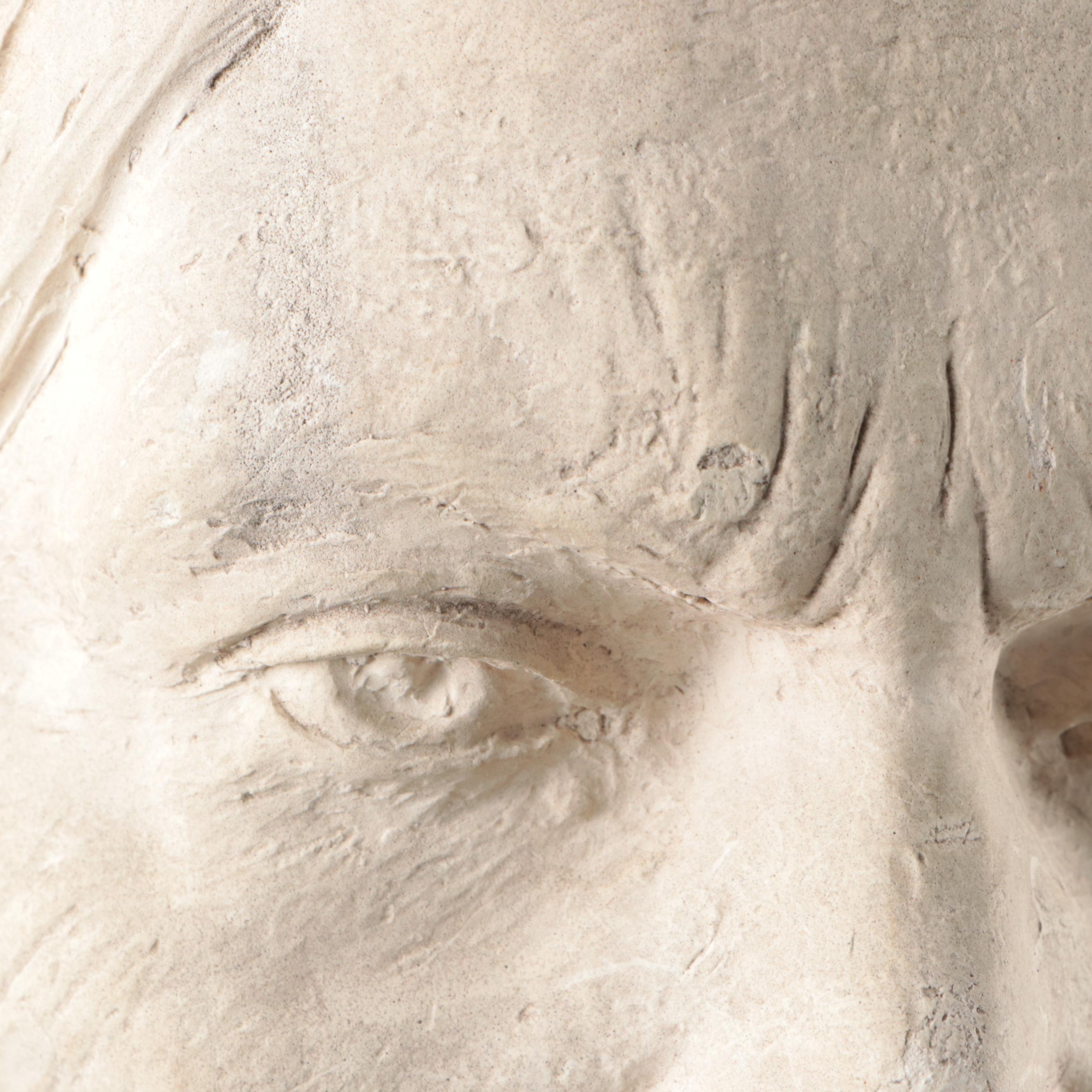 Artist Signed Plaster Bust of Elderly Woman, 1886