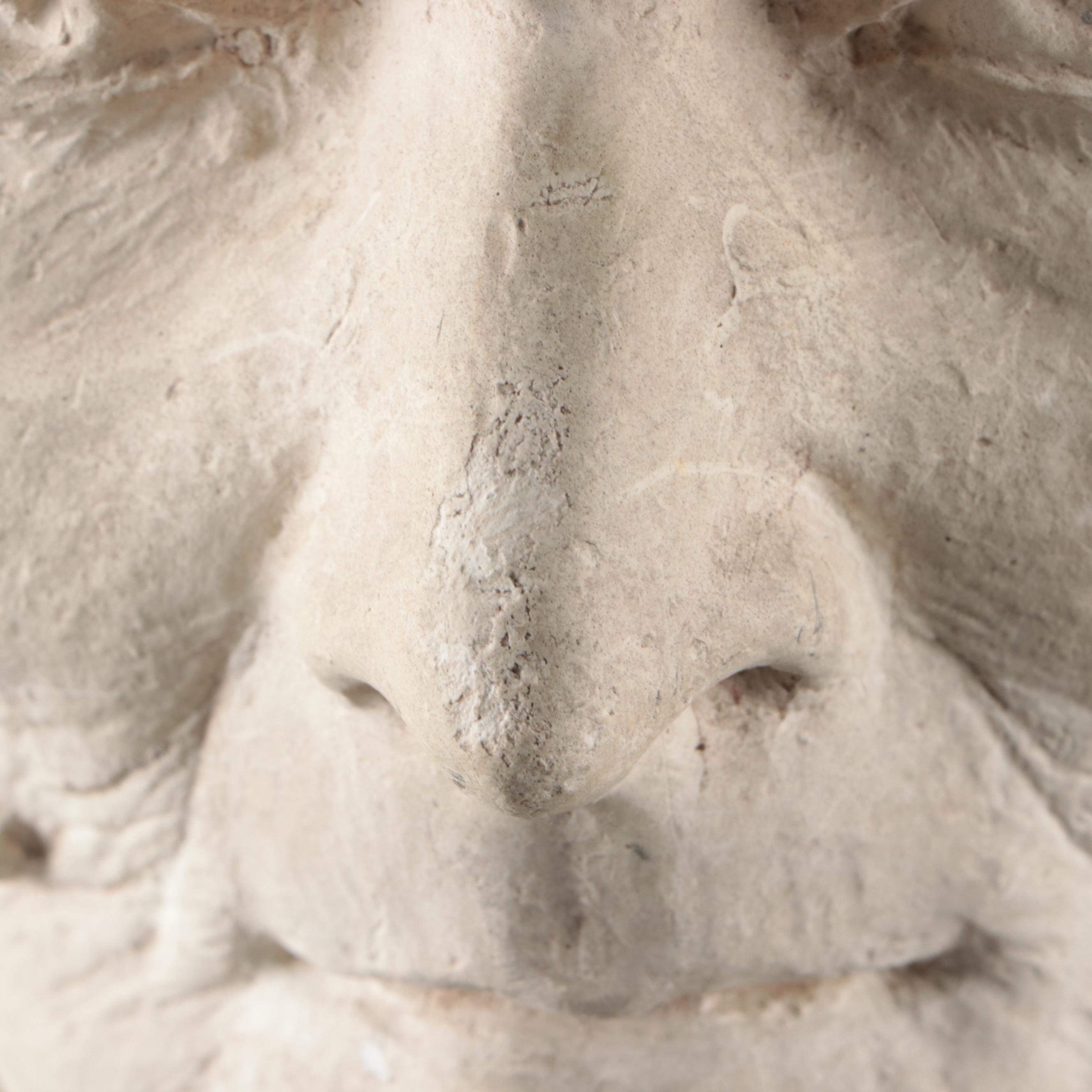 Artist Signed Plaster Bust of Elderly Woman, 1886