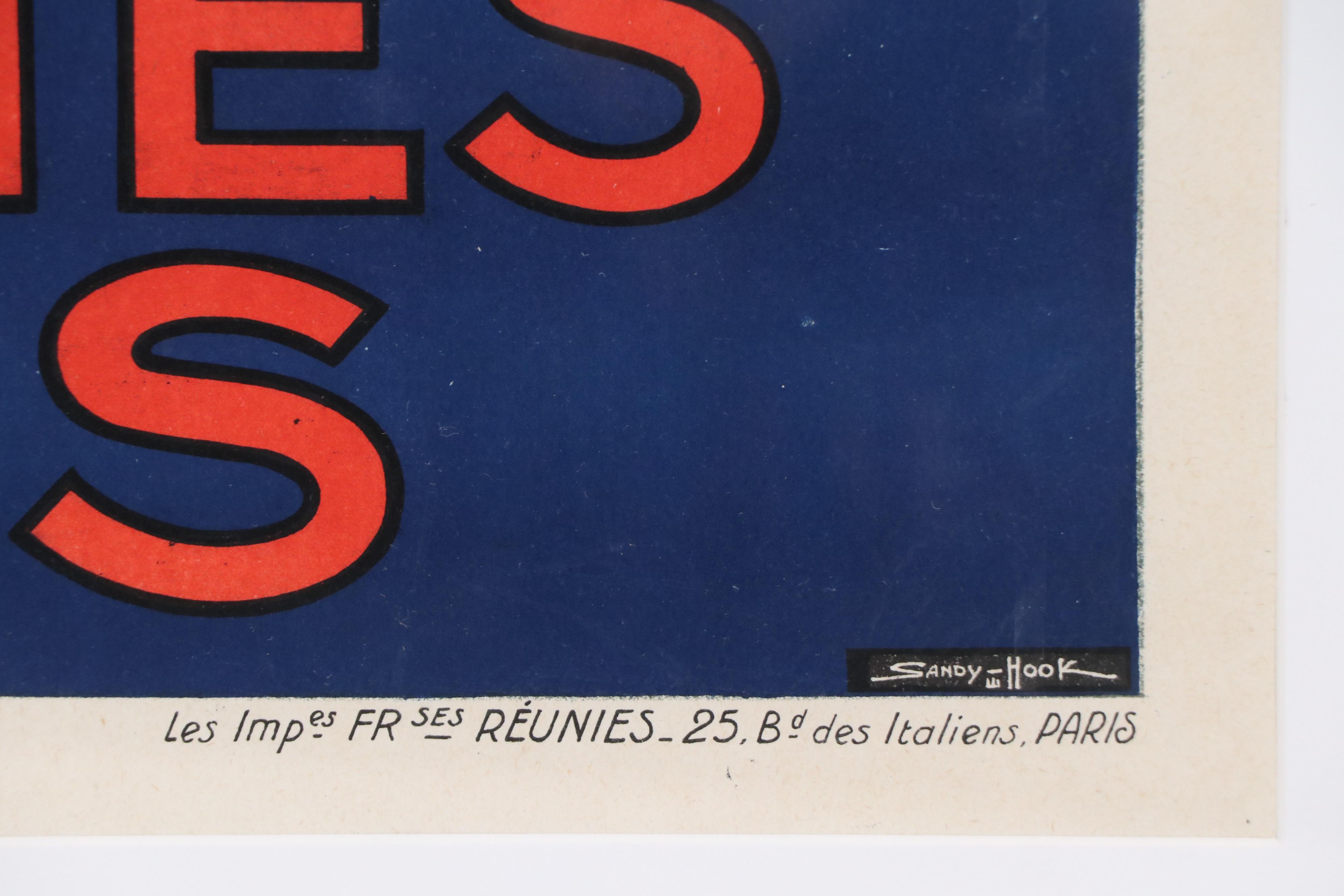 Sandy Hook Travel Poster "En Méditerranée par les Messageries Maritimes," C.1925