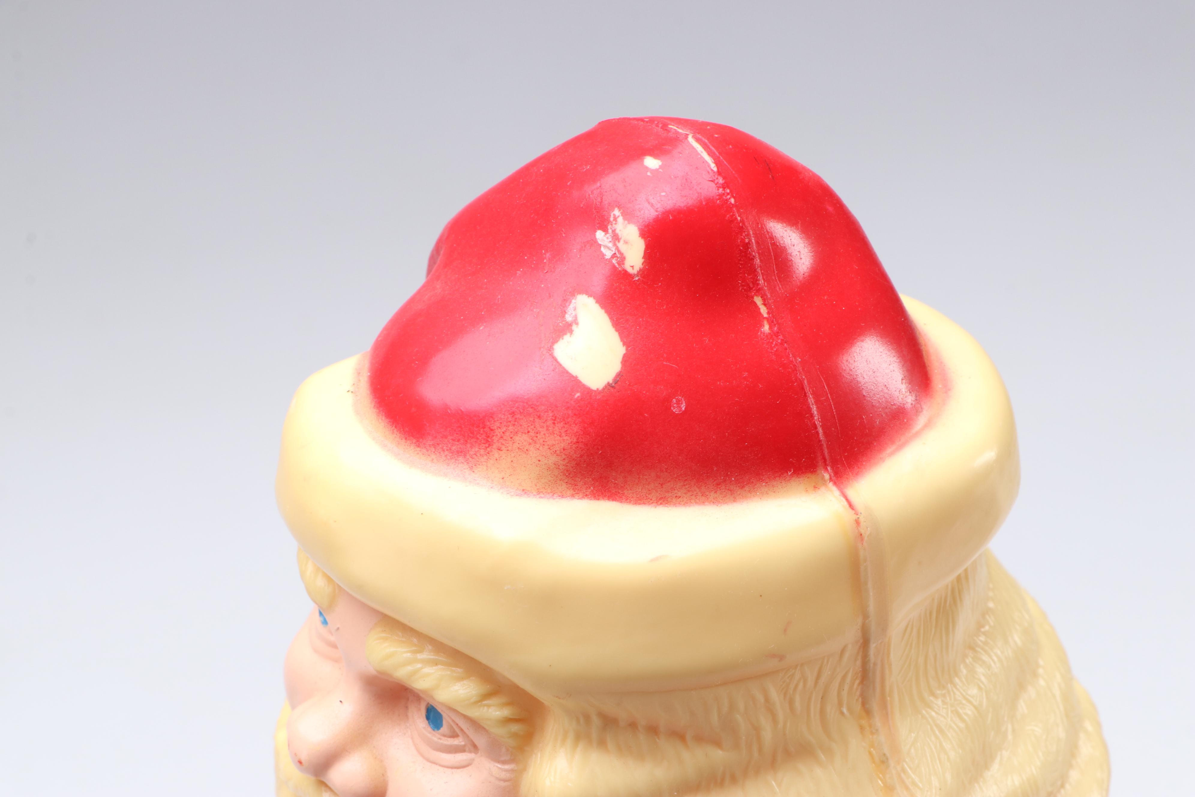 Santa Claus Plastic Blow Mold Figure, Mid-20th Century
