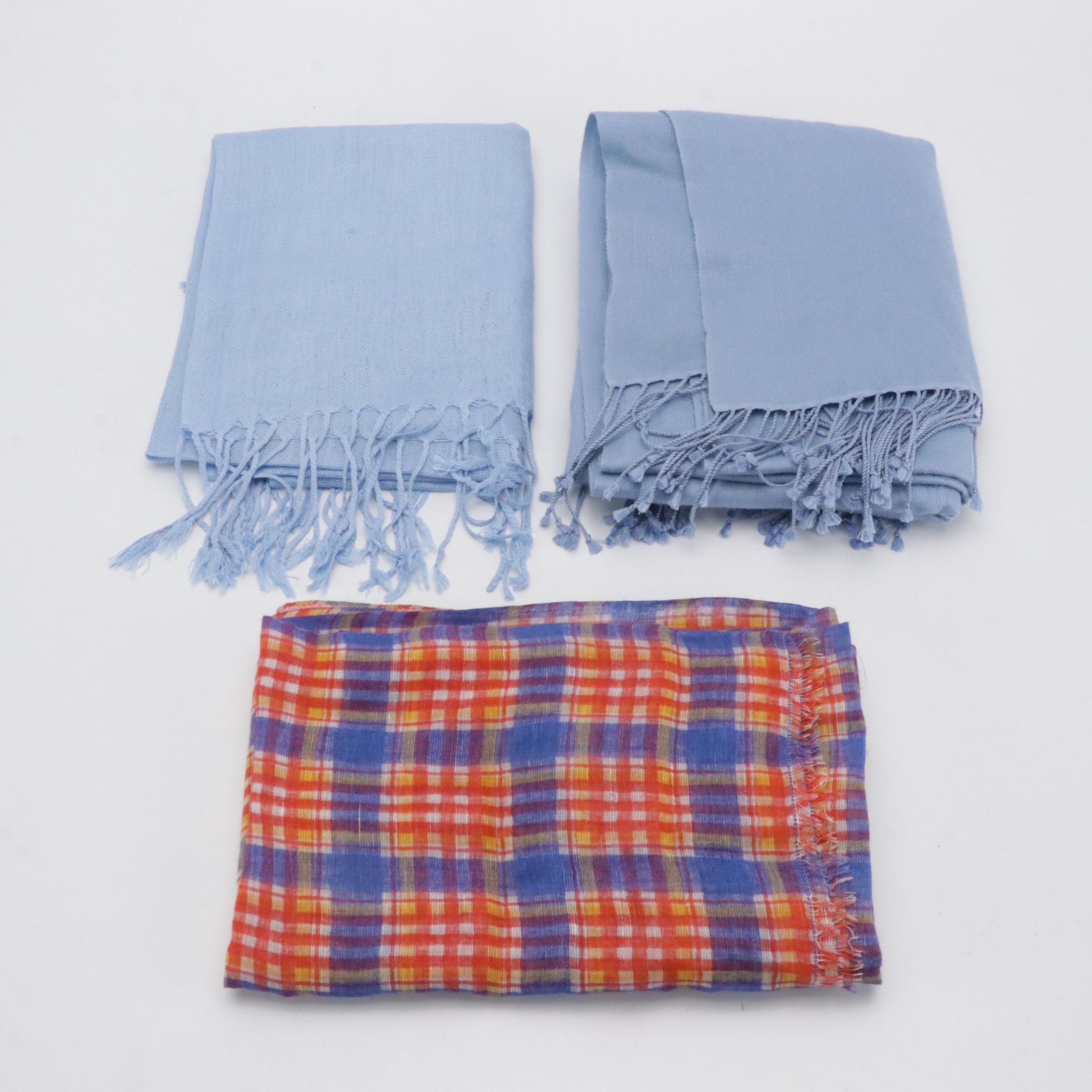 Drakes London for Bergdorf Goodman Plaid Scarf with More Scarves