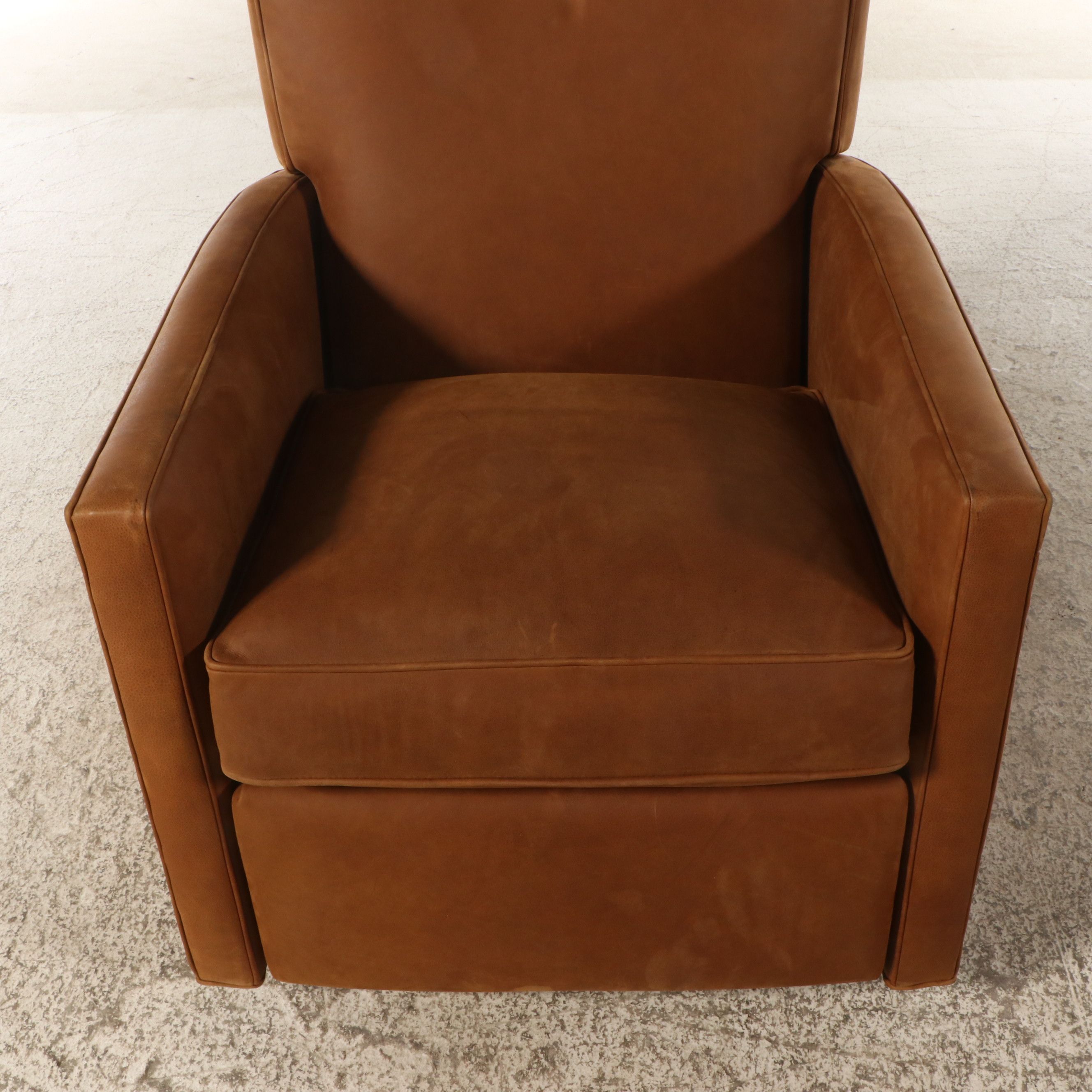 Arhaus Contemporary "Pecan" Leather Upholstered Recliner