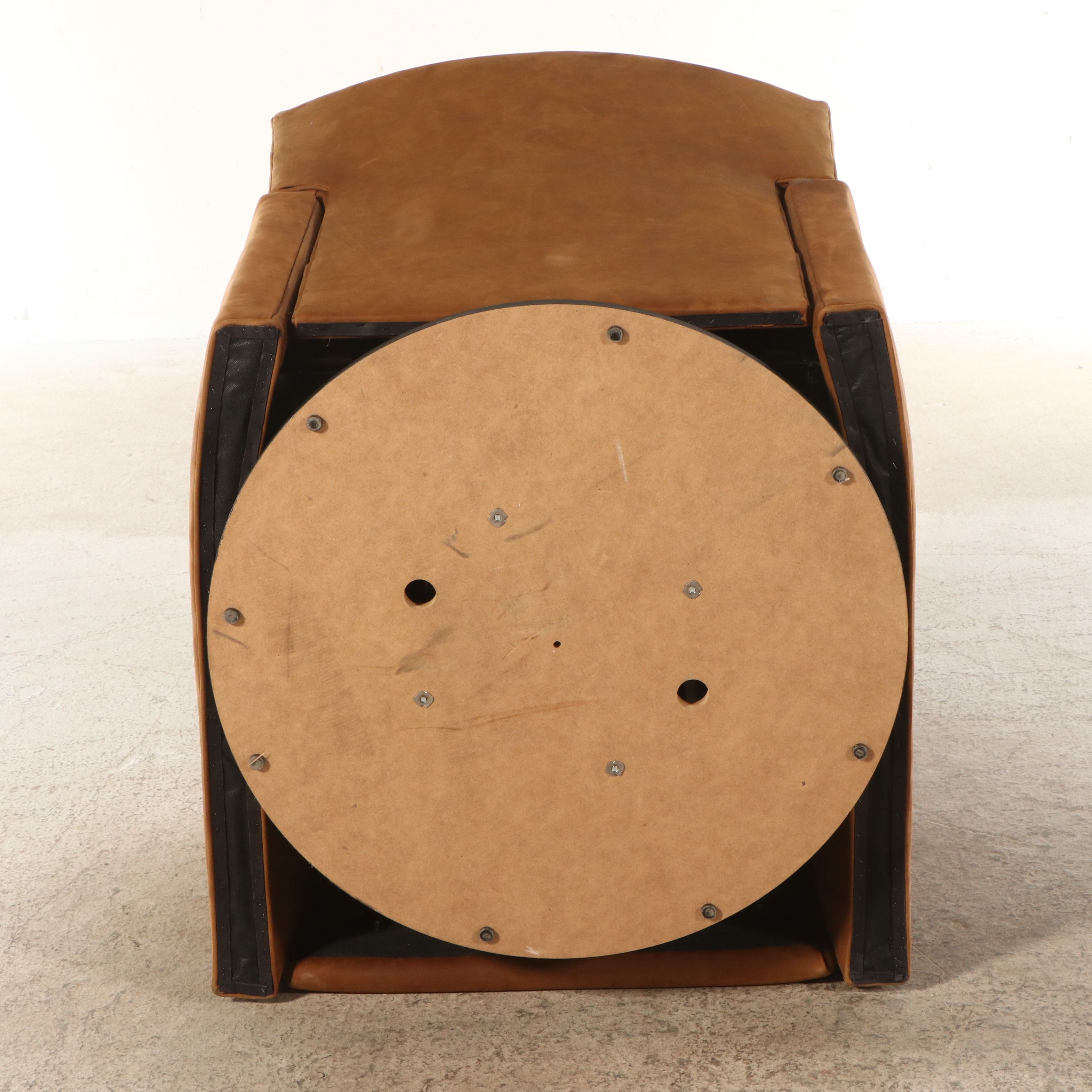 Arhaus Contemporary "Pecan" Leather Upholstered Recliner