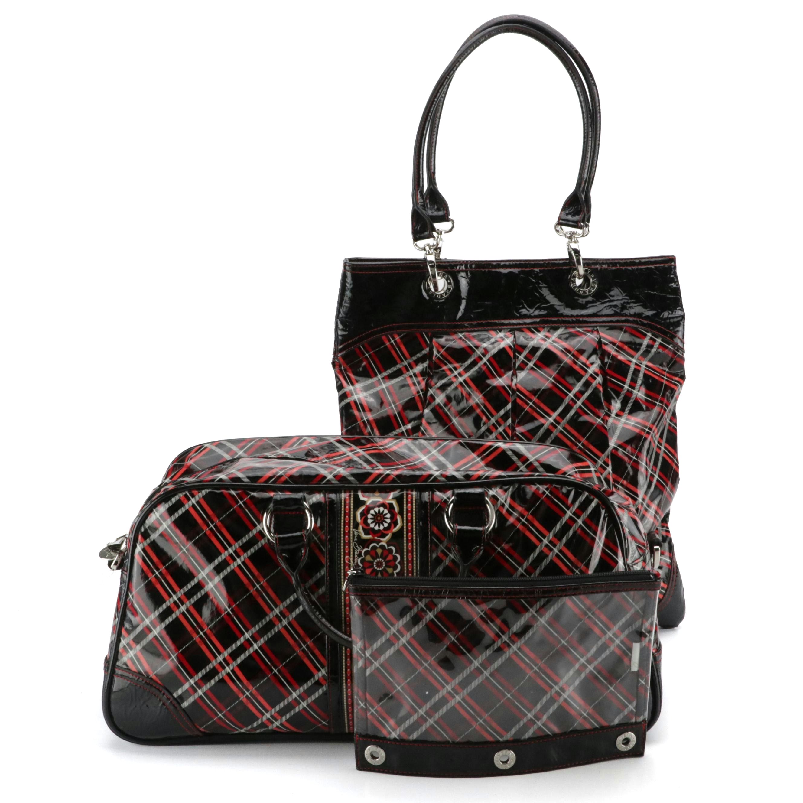 Vera Bradley Frill Collection Shoulder Tote, Two-Way Duffel, and Pencil Case