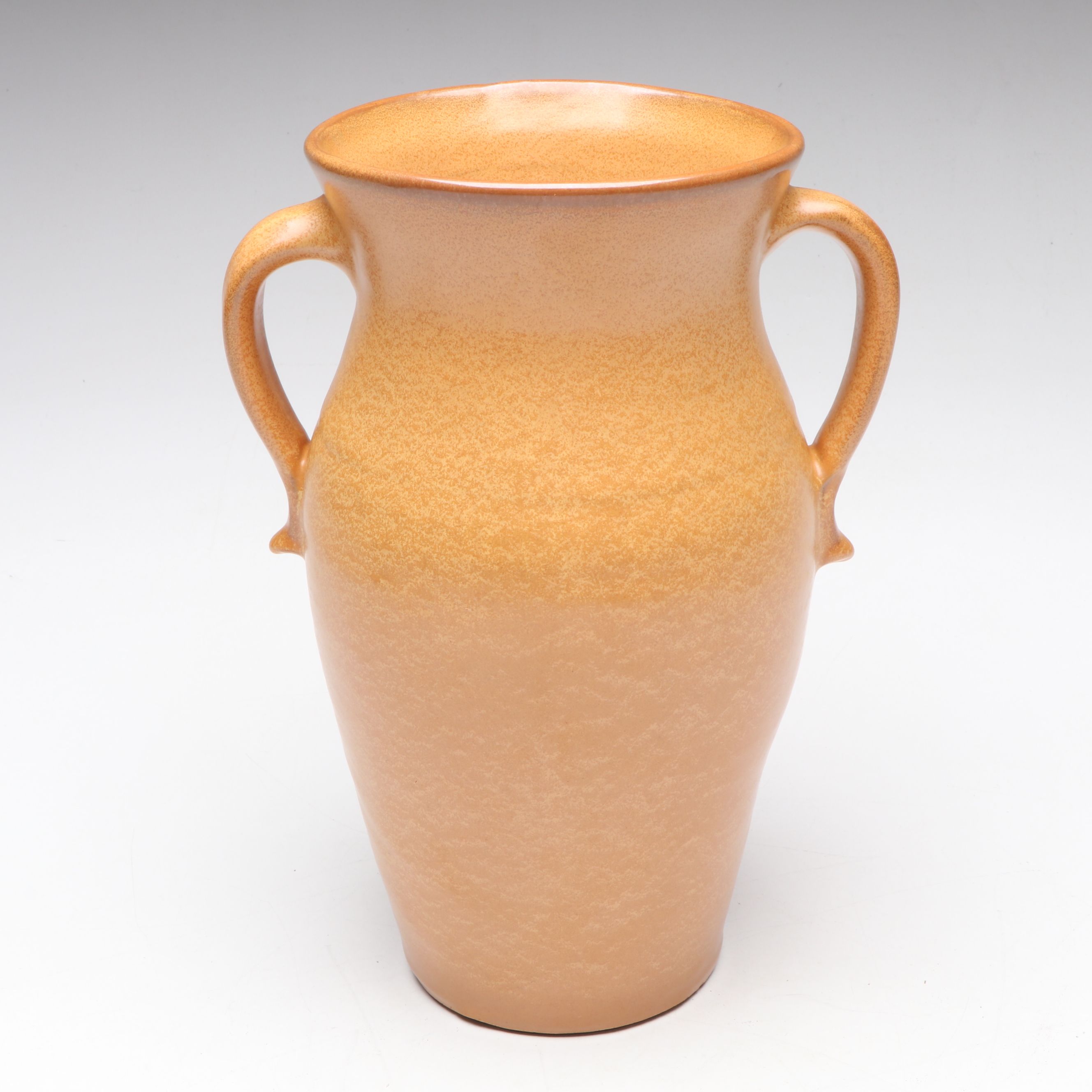 Carved and Hand-Painted Wooden Apples with Ceramic Vase