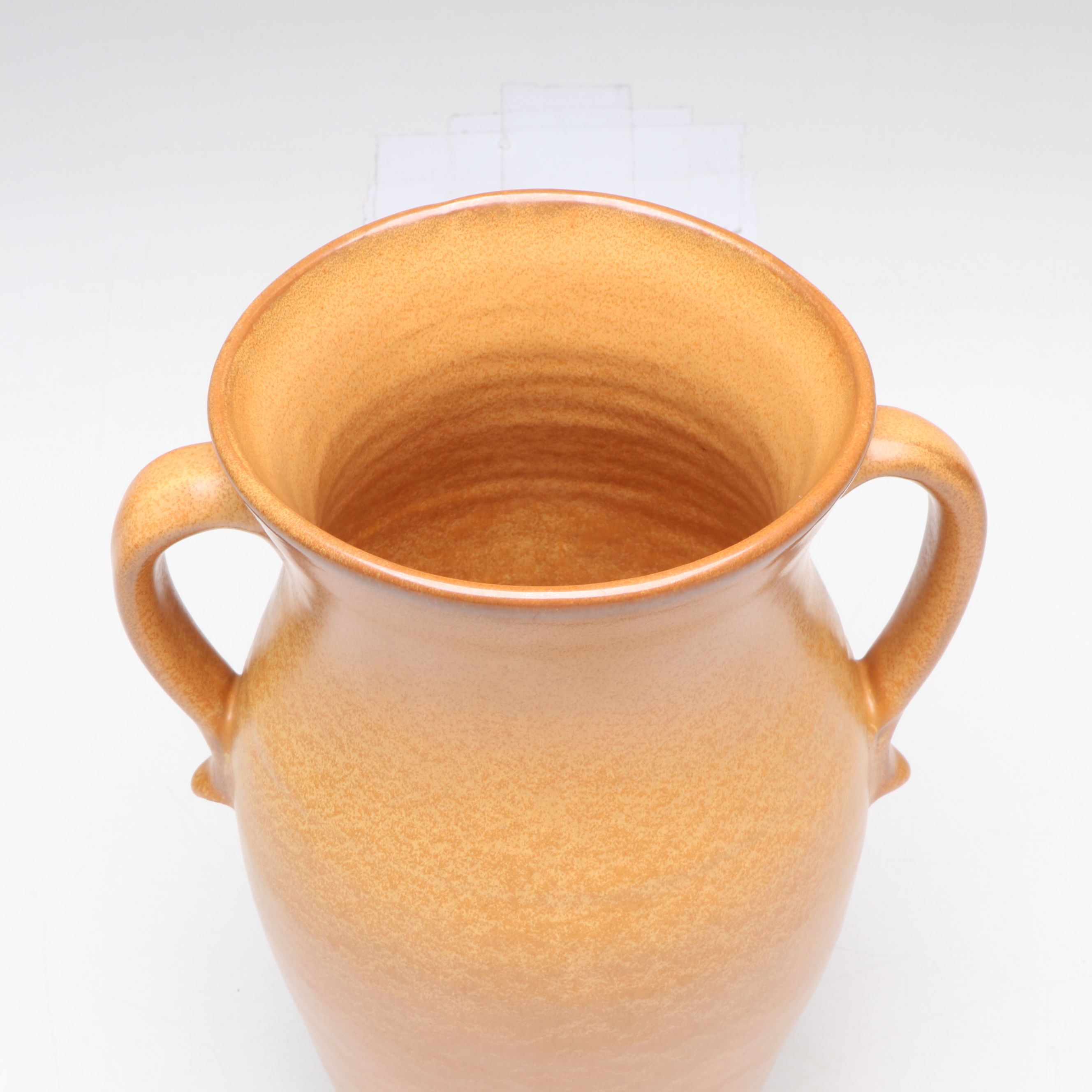 Carved and Hand-Painted Wooden Apples with Ceramic Vase