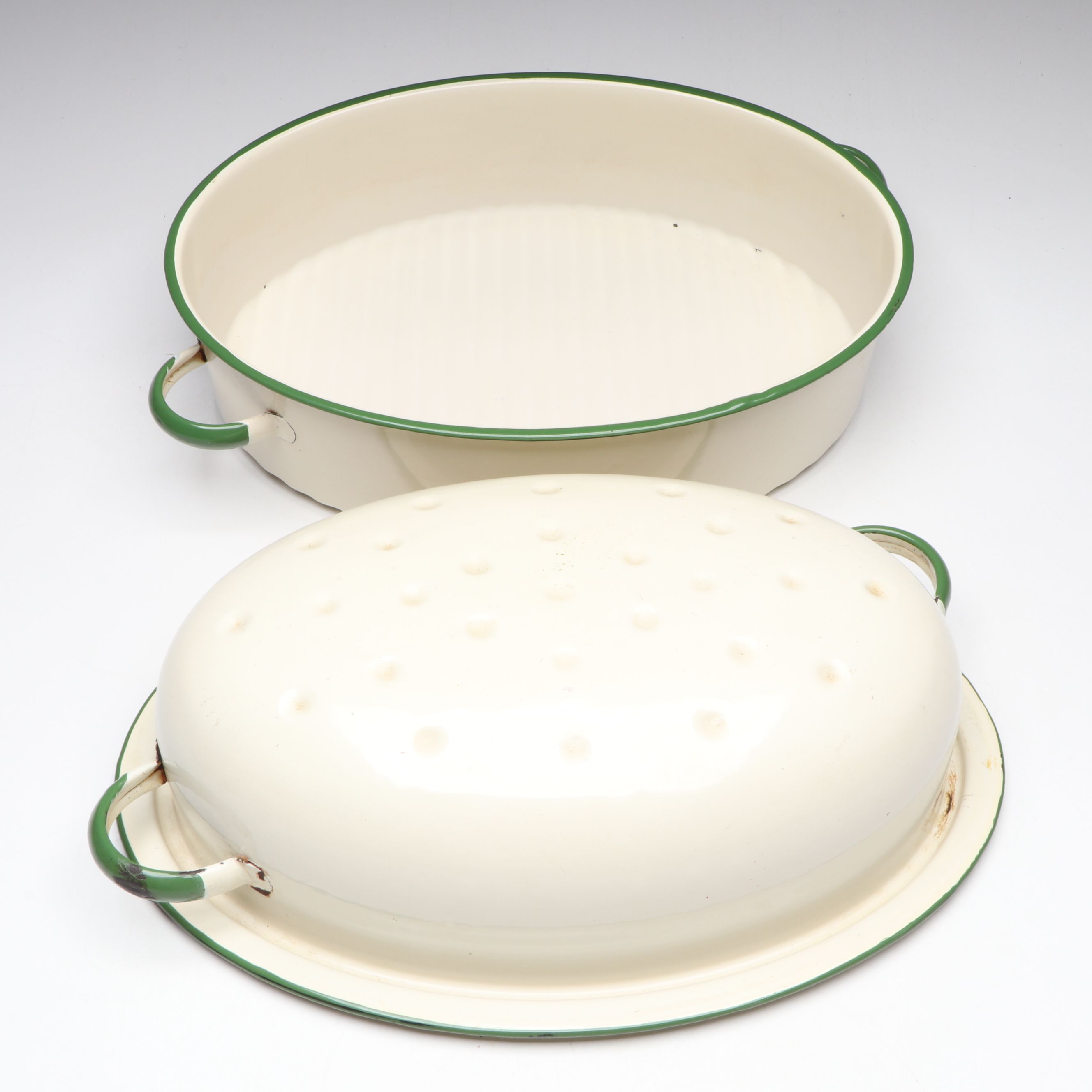 Art Deco Enameled Roasting Pan, Early to Mid-20th Century