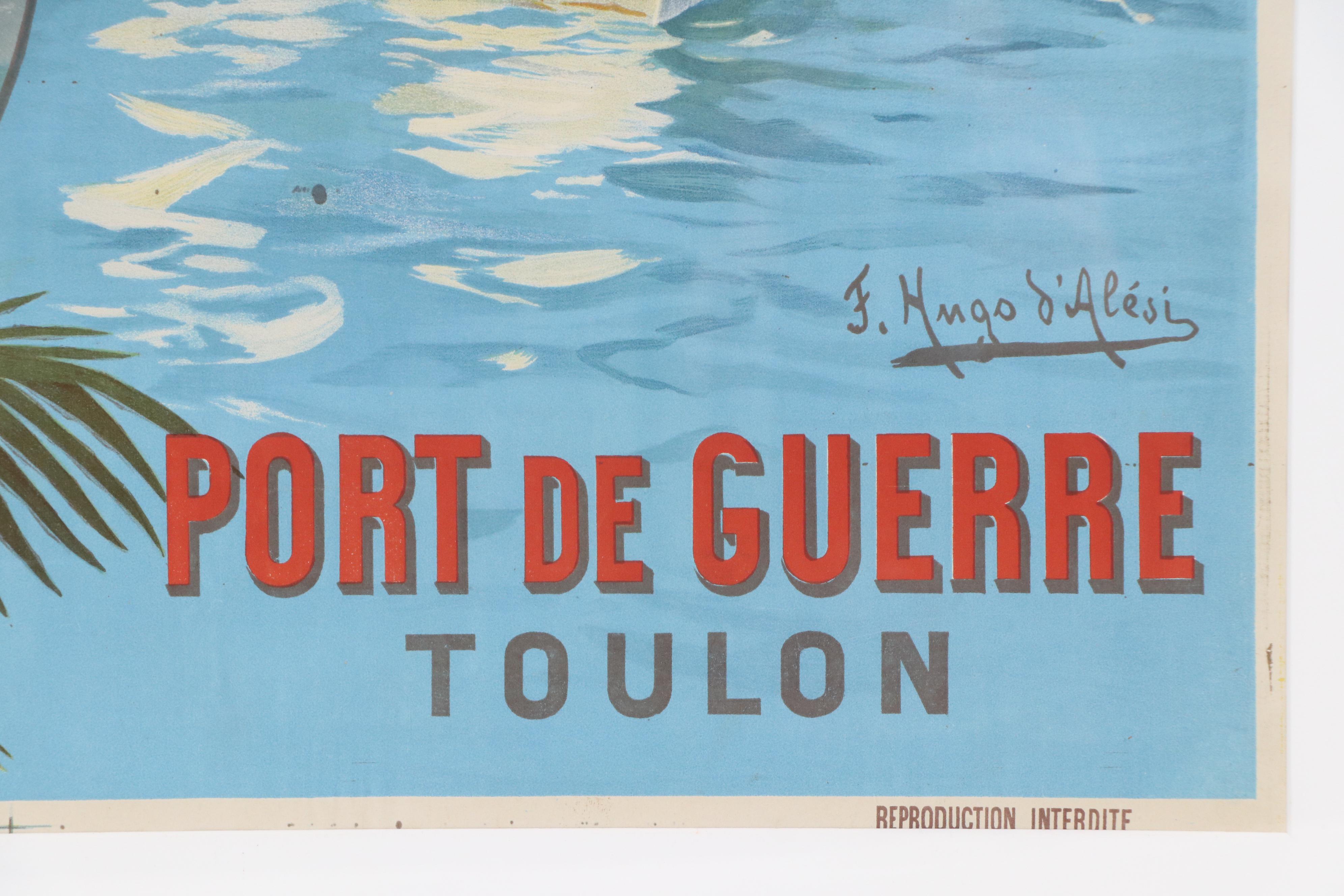 F. Hugo d'Alesi Lithograph Poster "Port de Guerre - Toulon," Early 20th Century