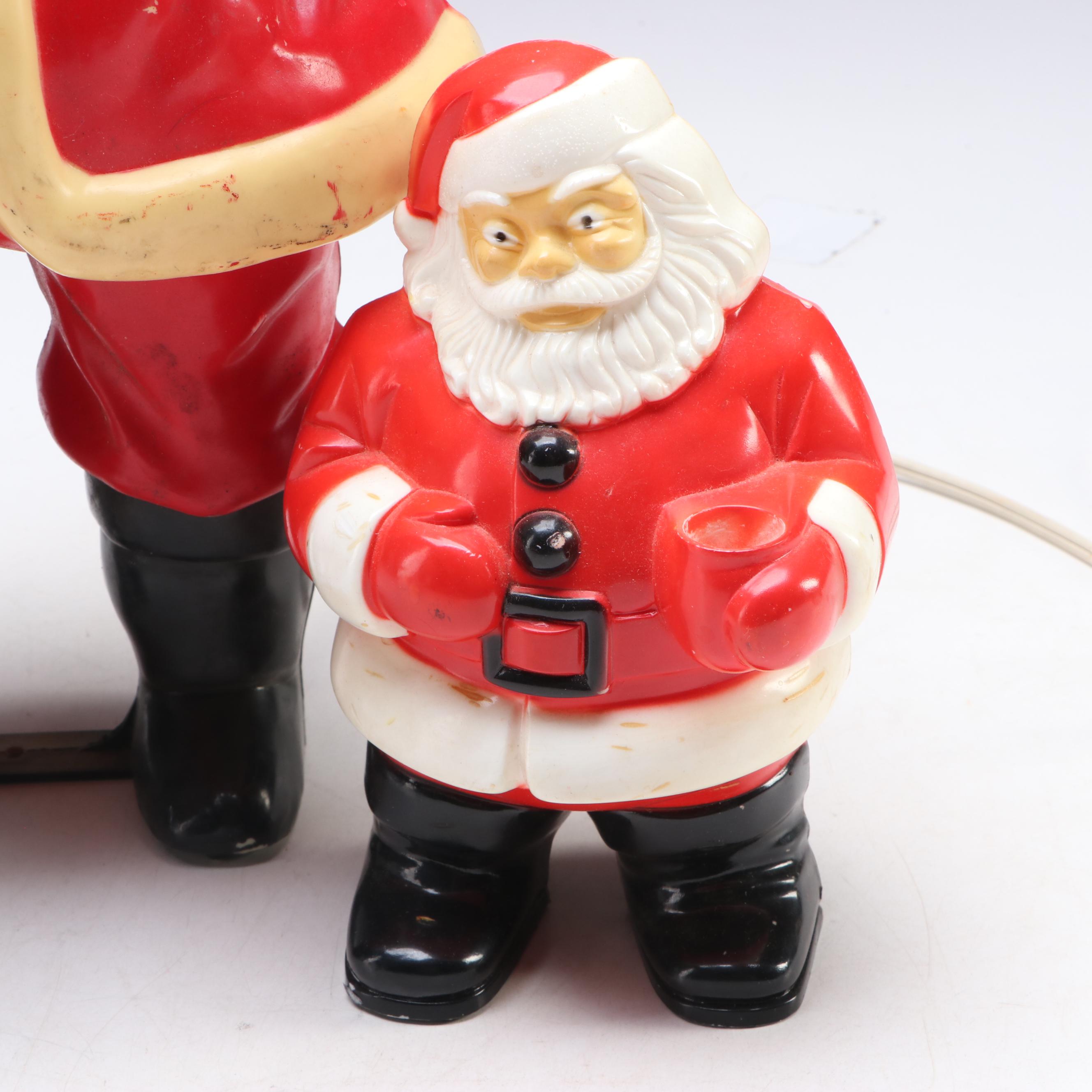 Santa Claus Plastic Blow Mold Figures, Mid to Late 20th Century