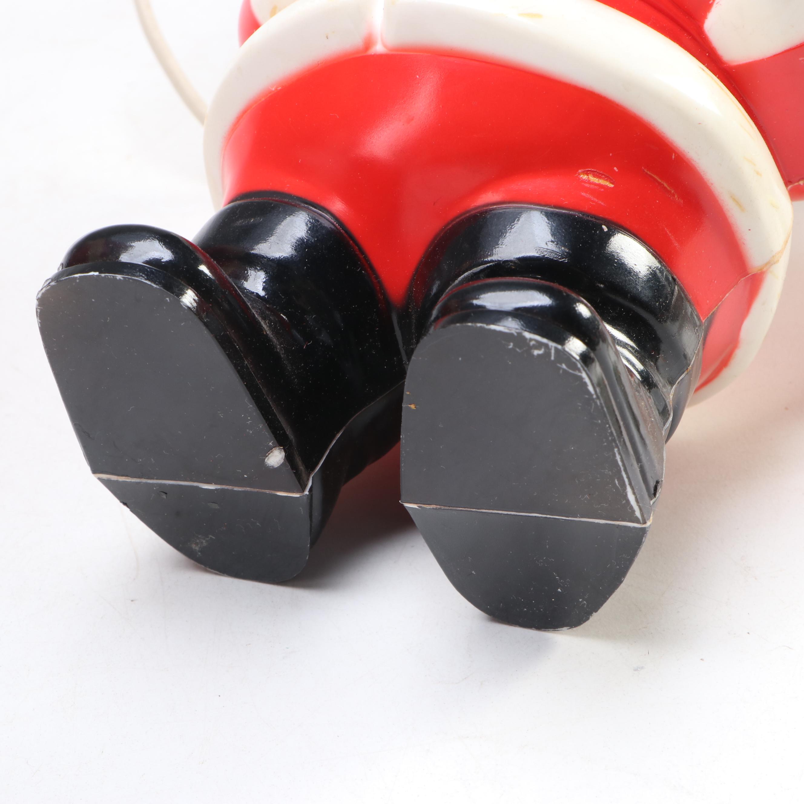 Santa Claus Plastic Blow Mold Figures, Mid to Late 20th Century