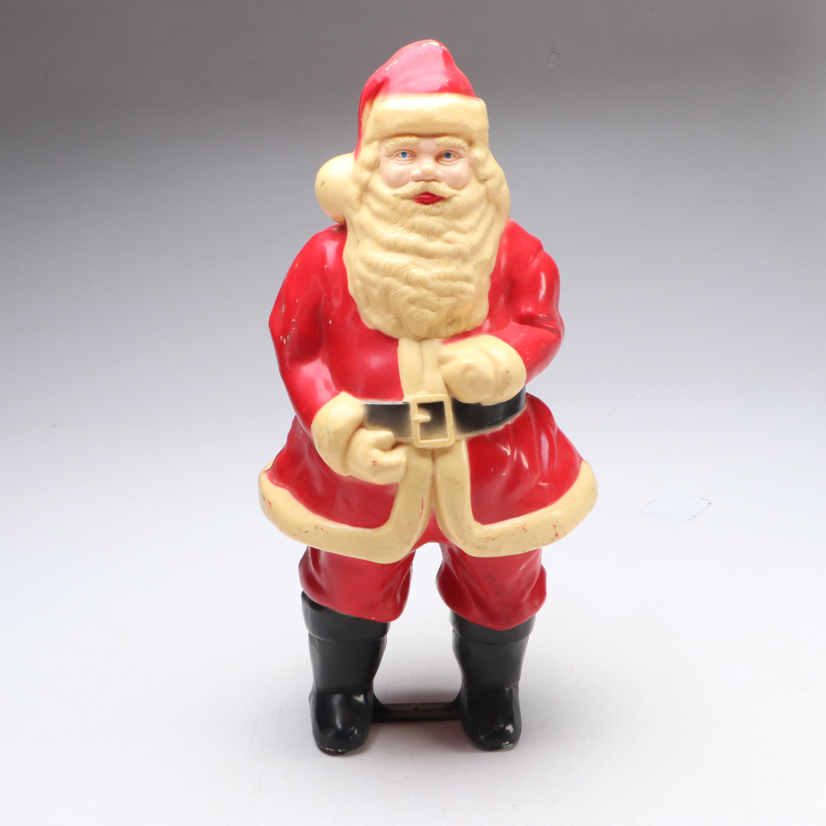 Santa Claus Plastic Blow Mold Figures, Mid to Late 20th Century