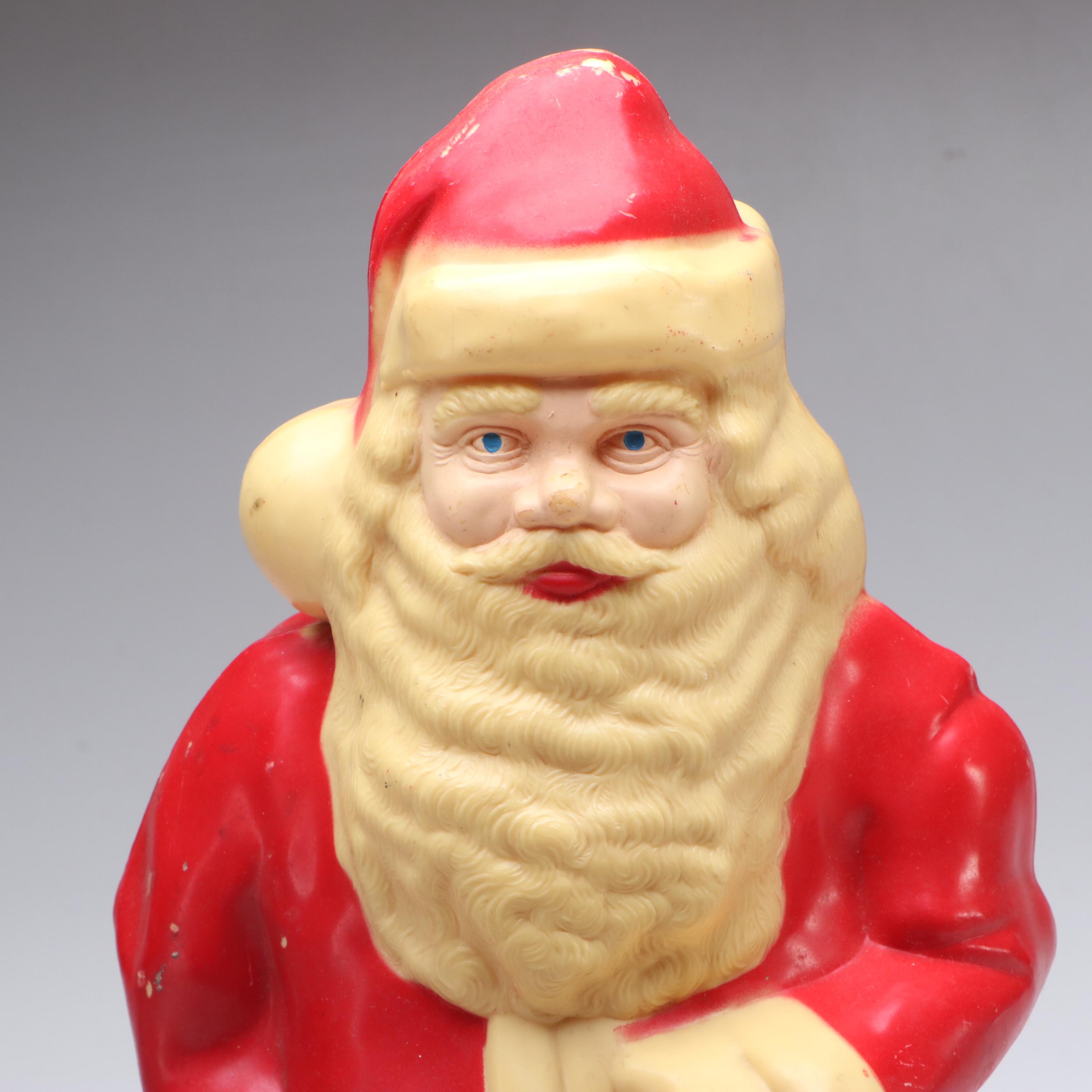 Santa Claus Plastic Blow Mold Figures, Mid to Late 20th Century