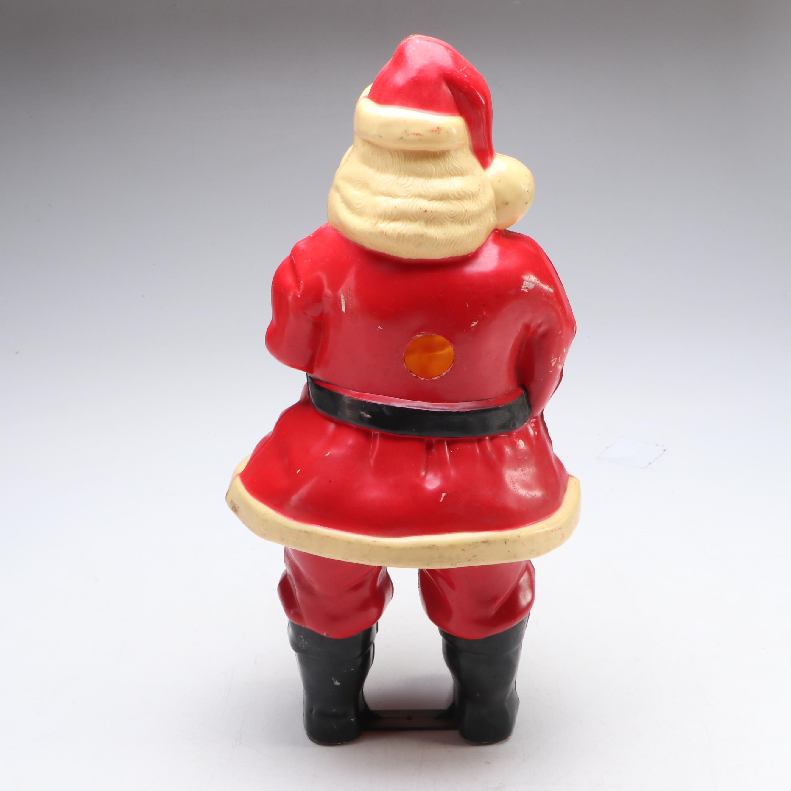 Santa Claus Plastic Blow Mold Figures, Mid to Late 20th Century