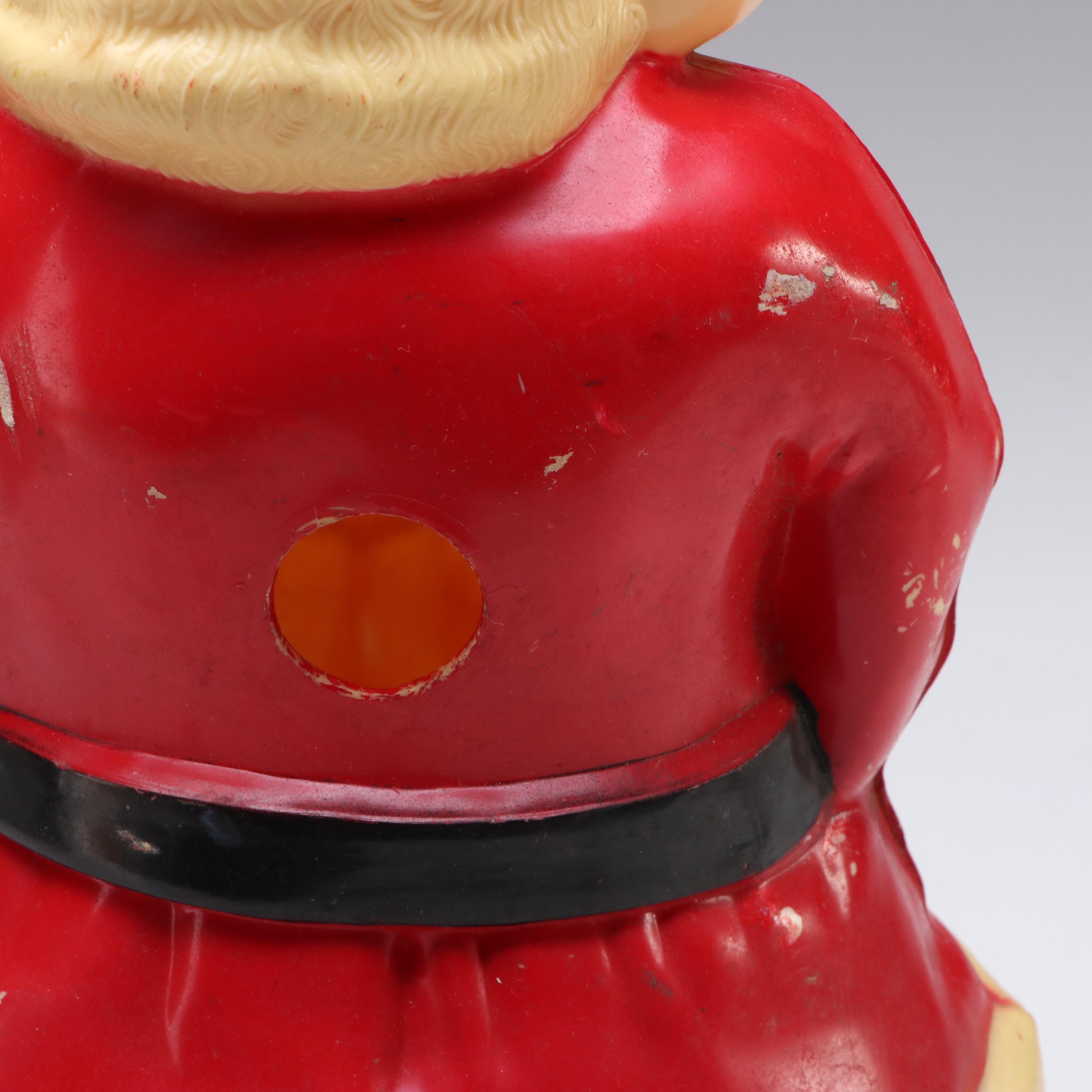 Santa Claus Plastic Blow Mold Figures, Mid to Late 20th Century