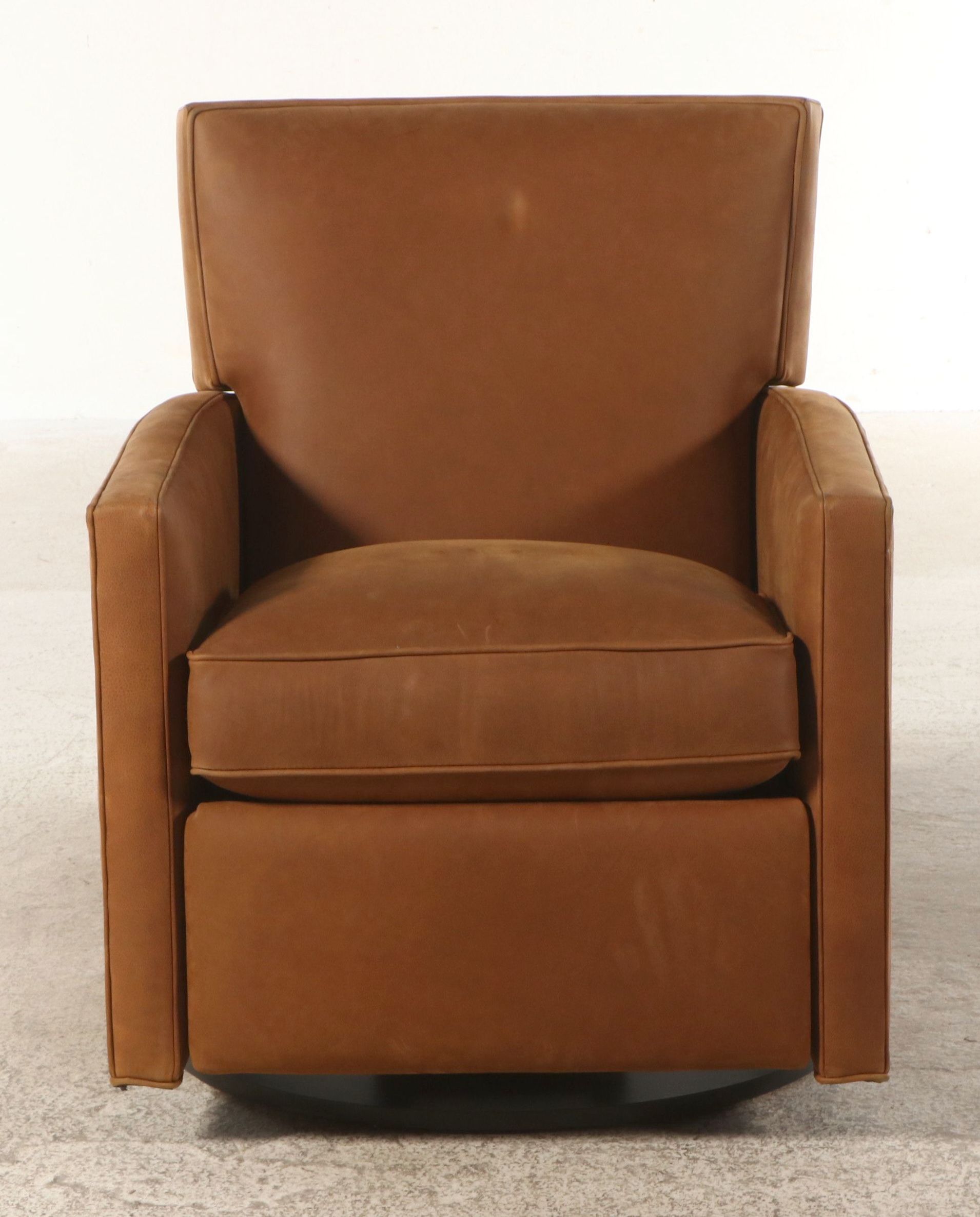 Arhaus Contemporary "Pecan" Leather Upholstered Recliner