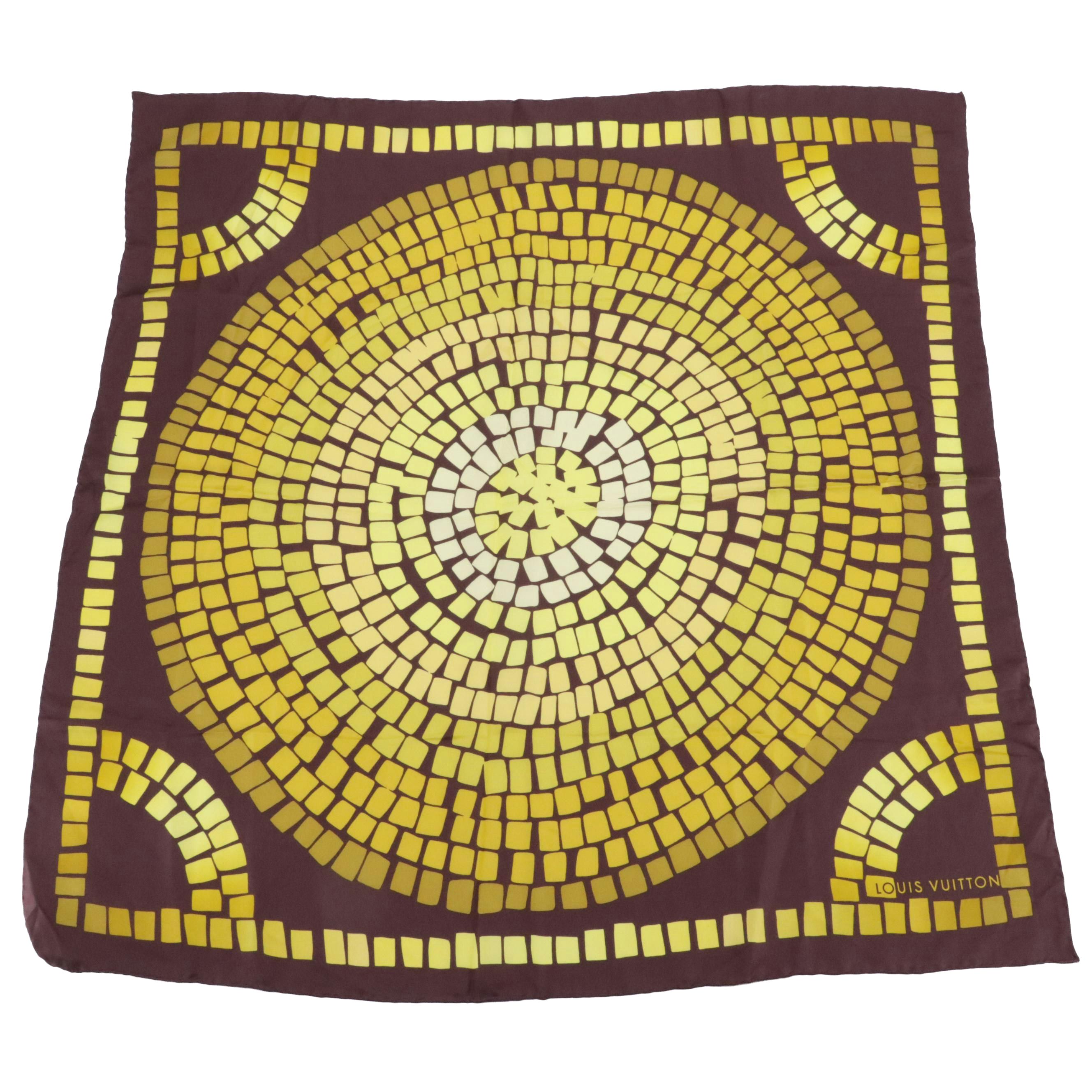 Louis Vuitton "Mosaique" Scarf 90 in Silk Twill