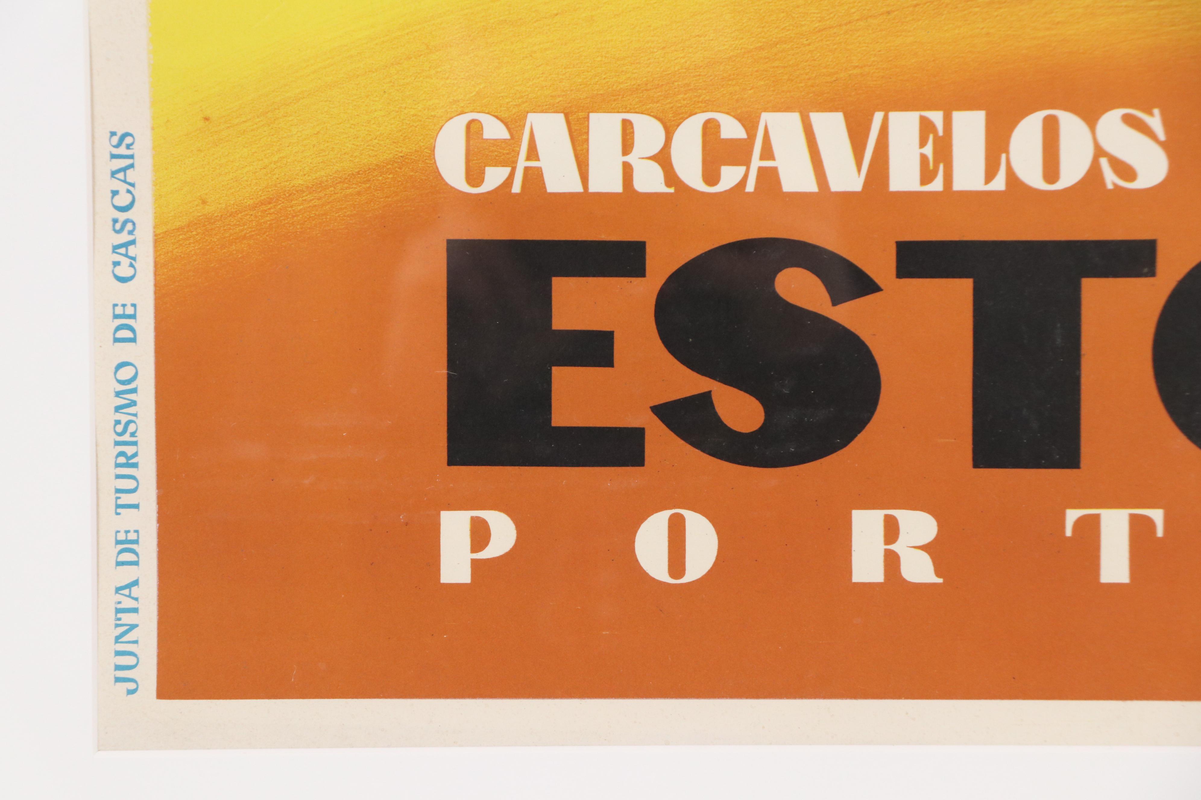 Vintage Lithograph Poster "Carcavelos, Cascais, Estoril Portugal," 1951