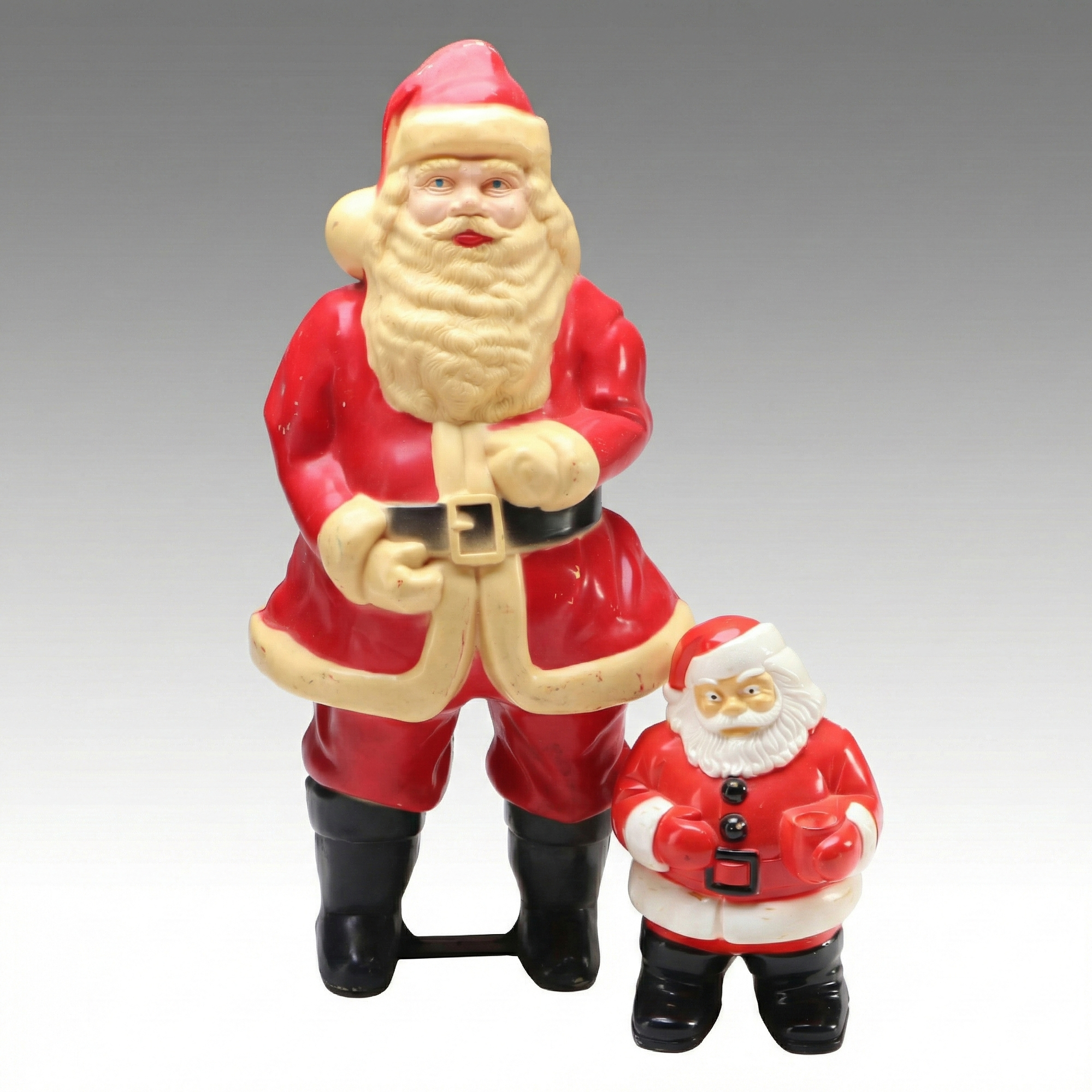 Santa Claus Plastic Blow Mold Figures, Mid to Late 20th Century