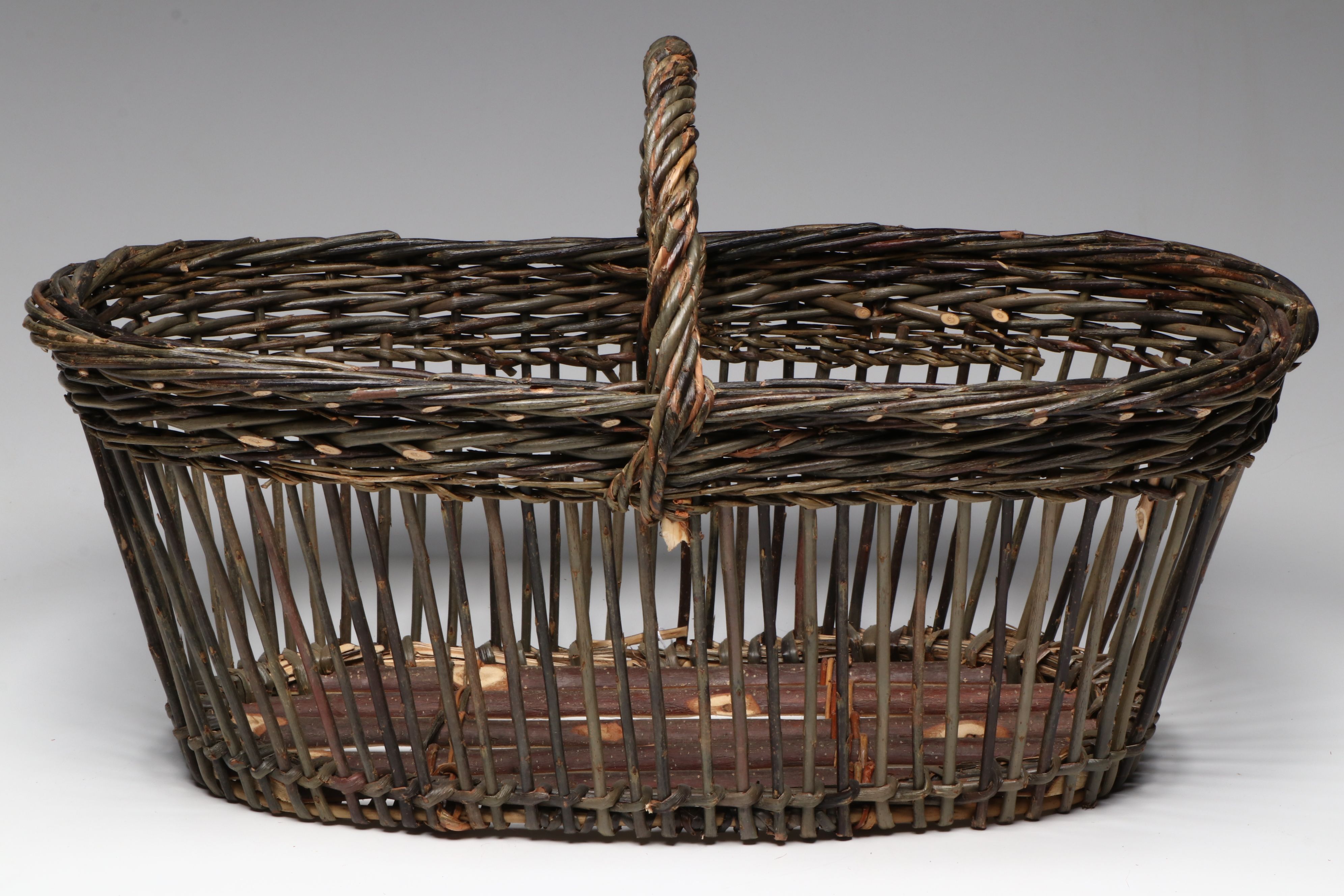 French and Dakota First Nations Crafted Willow Gathering and Baby Baskets