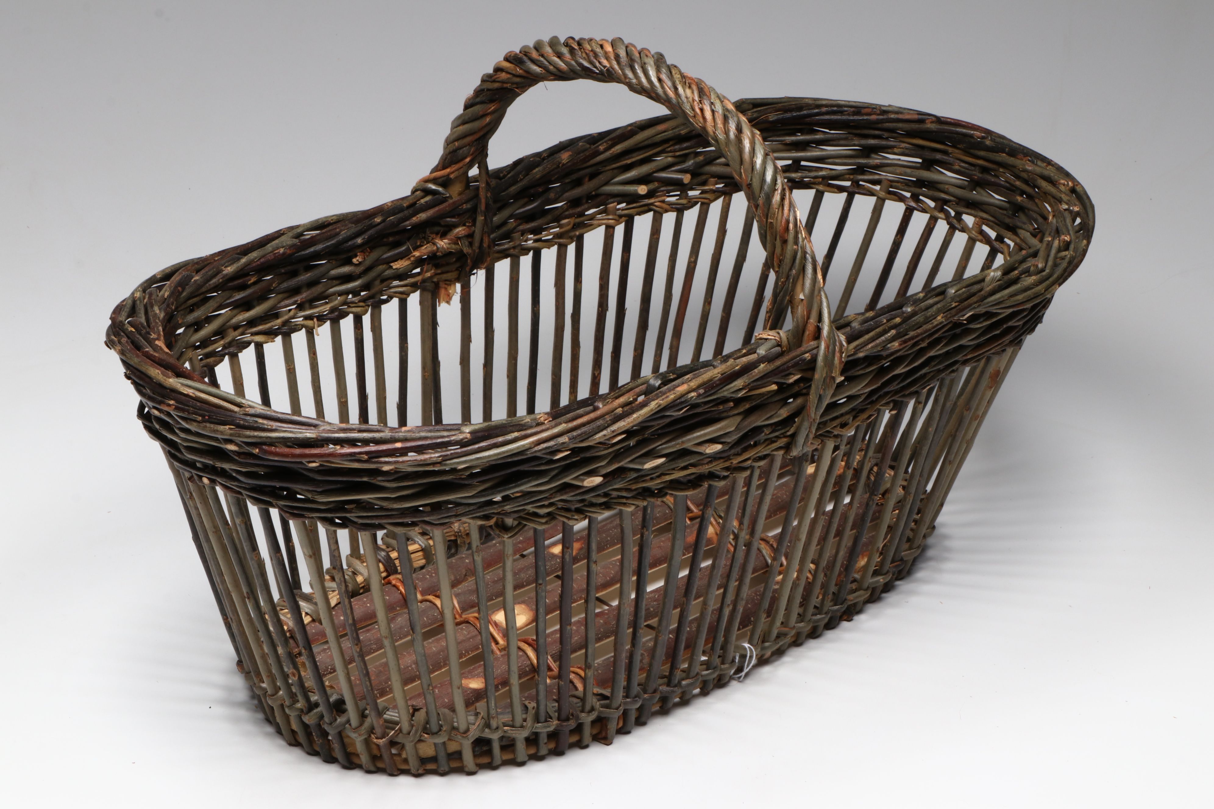 French and Dakota First Nations Crafted Willow Gathering and Baby Baskets