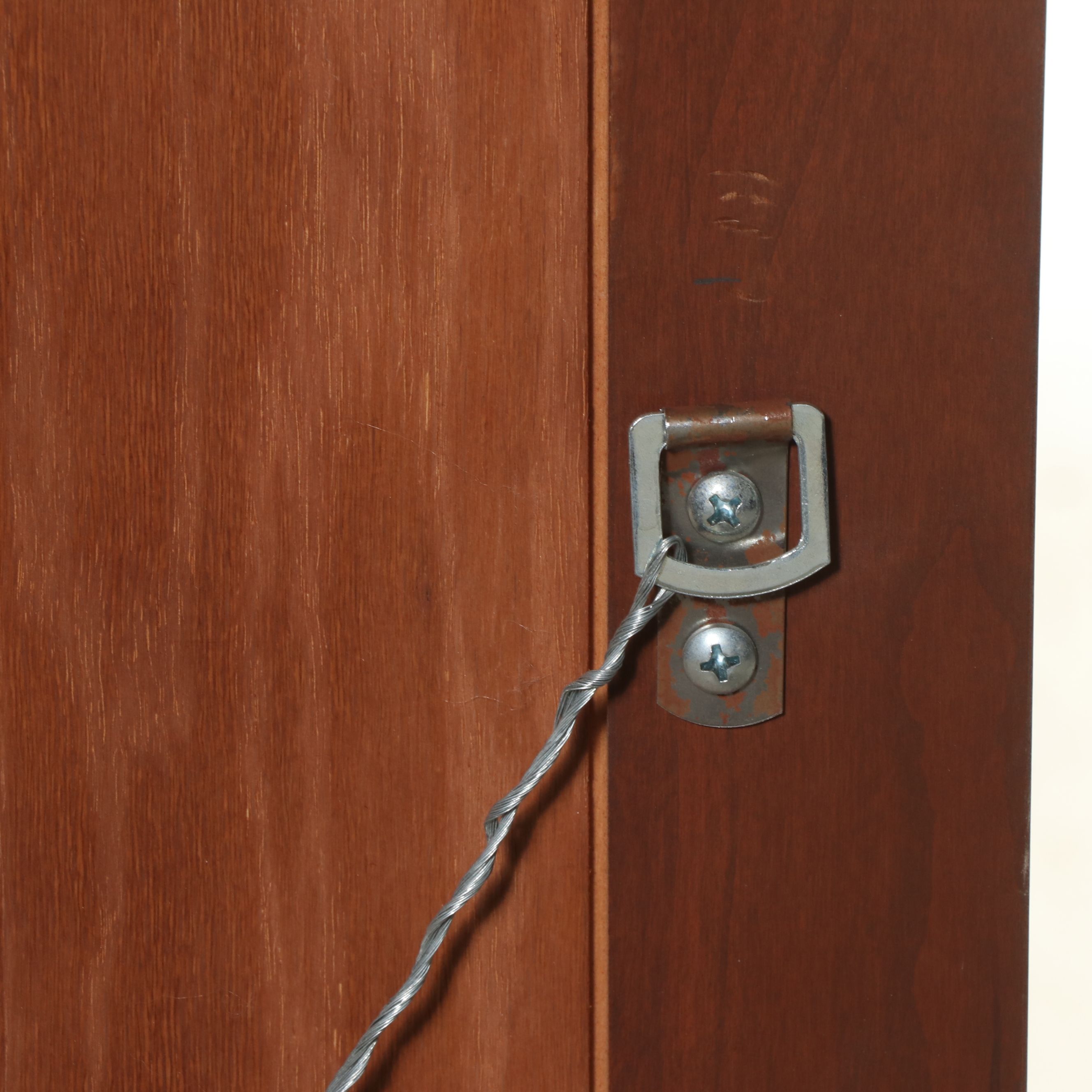 Mahogany Finish Wooden Frame Rectangular Wall Mirror