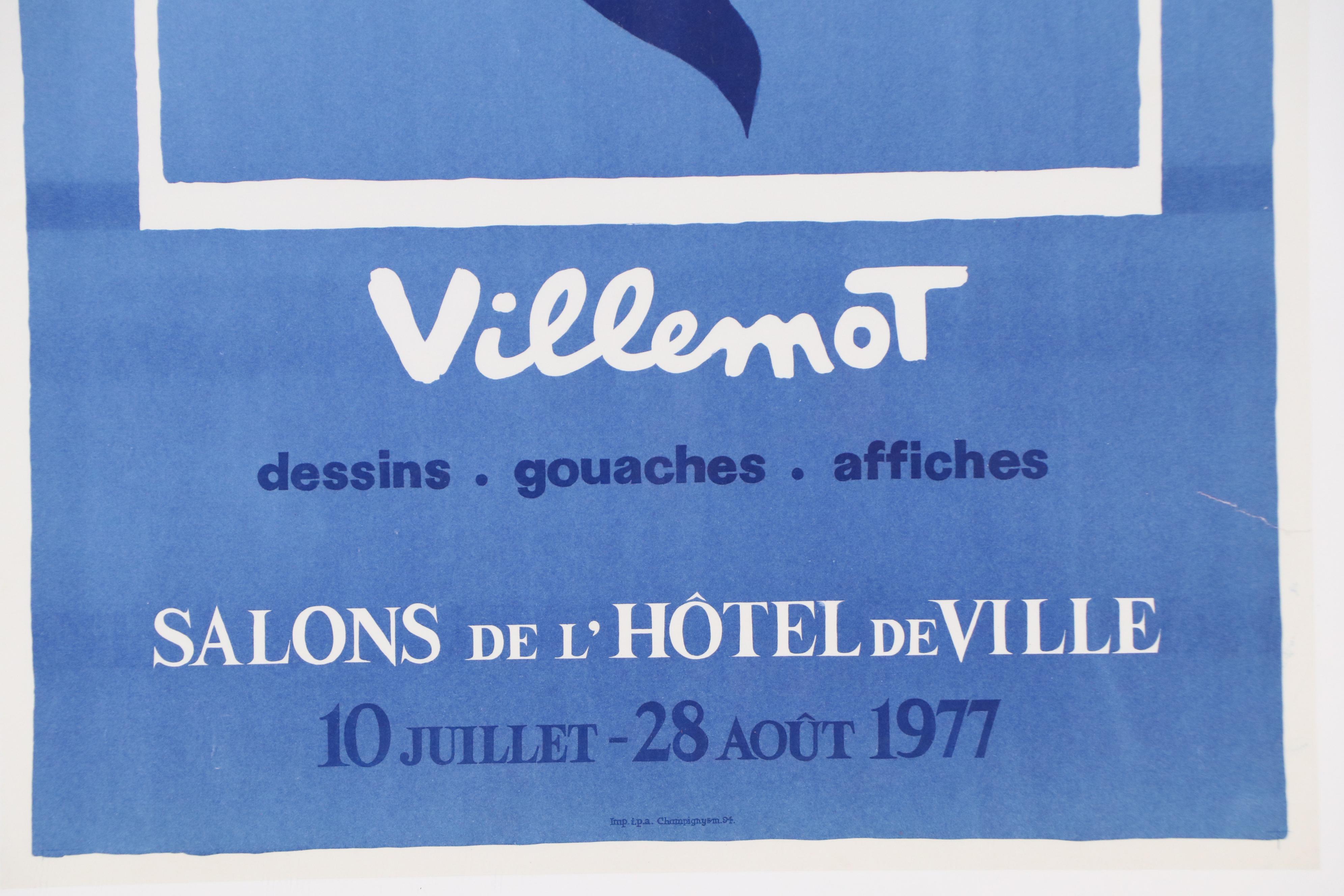 Bernard Villemot Lithograph "Villemot" Exhibition Poster, 1977